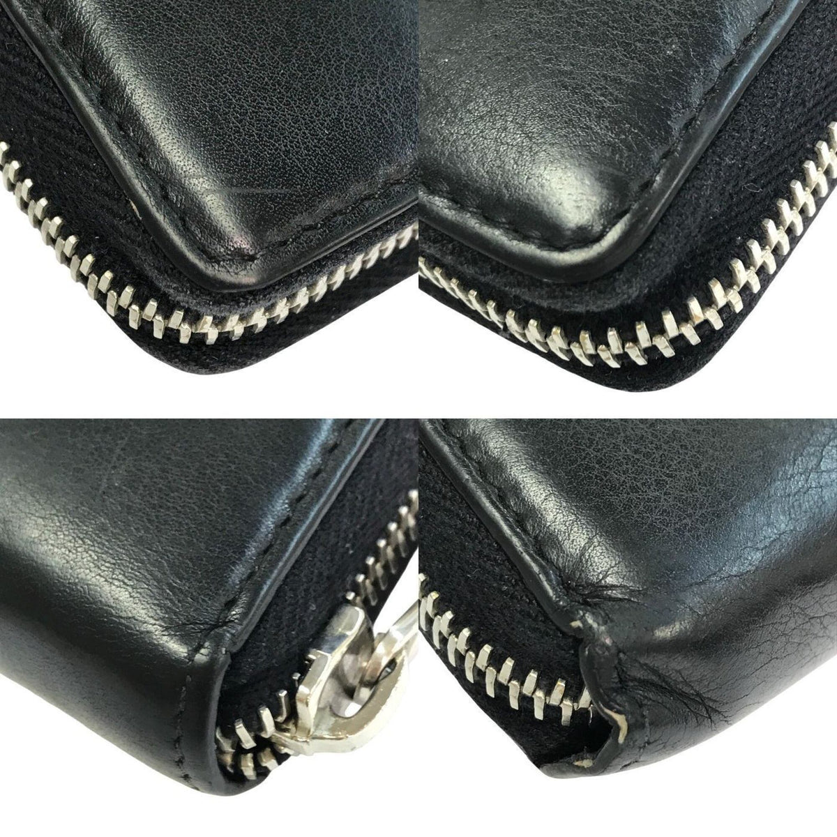 Saint Laurent Black Leather Long Wallet (Bi-Fold) (Pre-Owned)