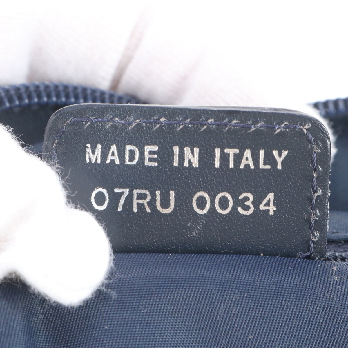 Christian Dior Navy Leather Canvas Shoulder Bag (Pre-Owned)
