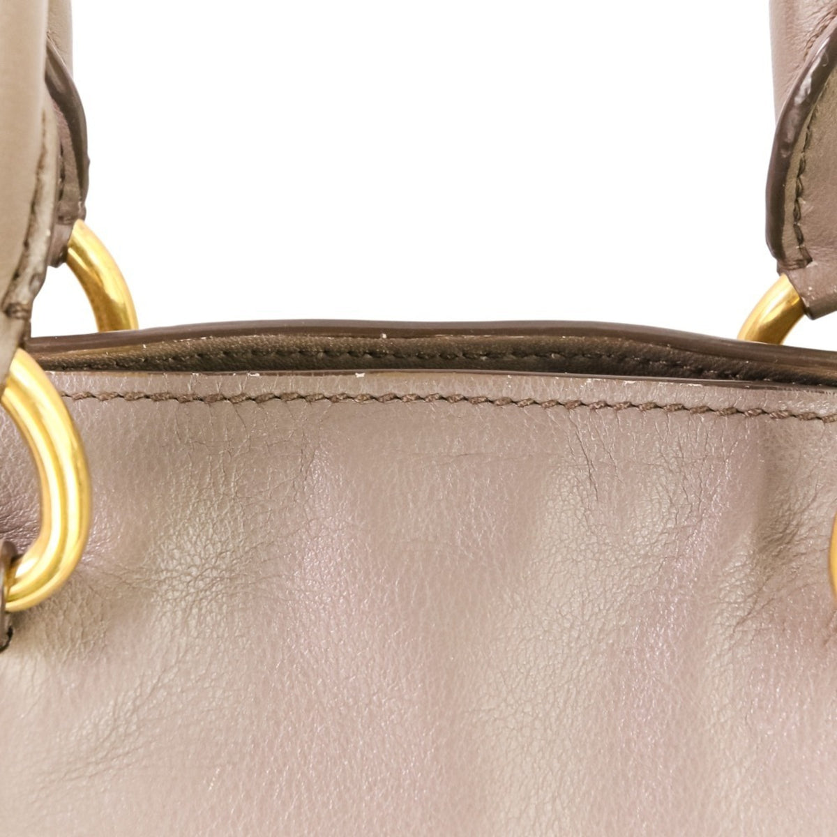 Prada Grayish Leather Shoulder Bag Tote Bag (Pre-Owned)