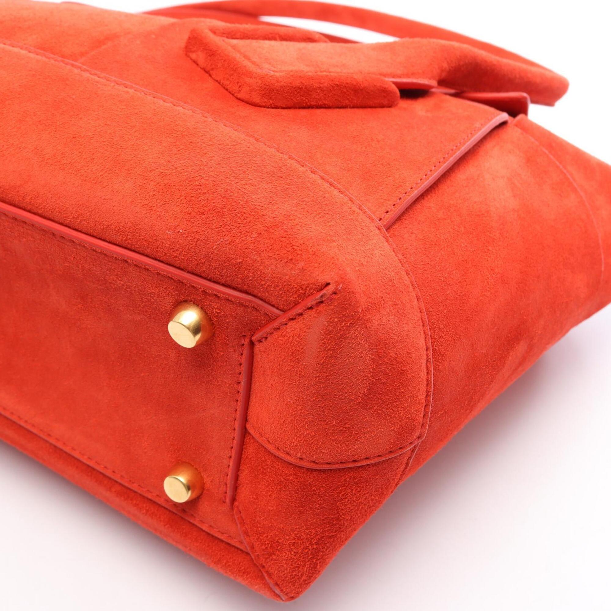 Bottega Veneta Red Color Suede Handbag Tote Bag (Pre-Owned)