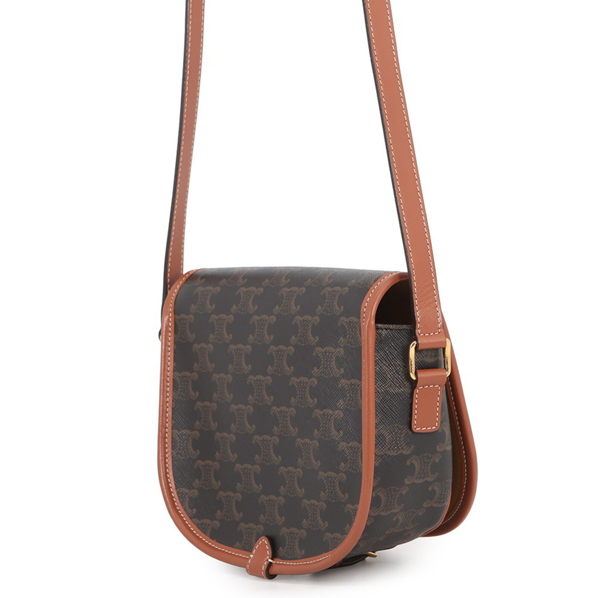 Celine Brown Pvc Leather Handbag Shoulder Bag (Pre-Owned)