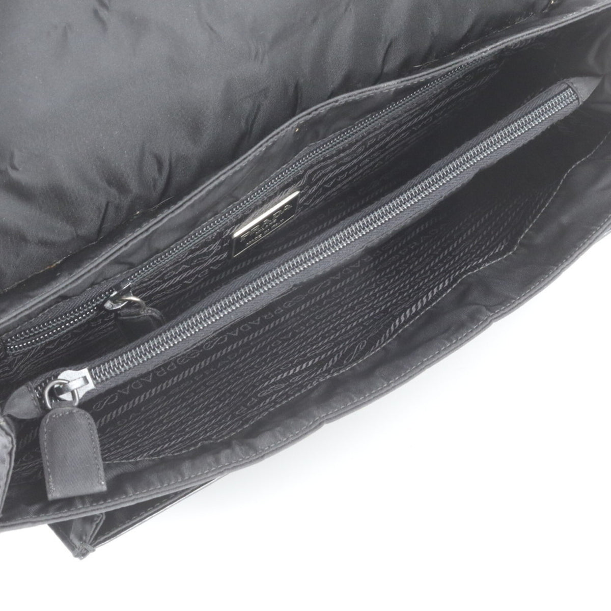 Prada Black Leather Nylon Briefcase (Pre-Owned)