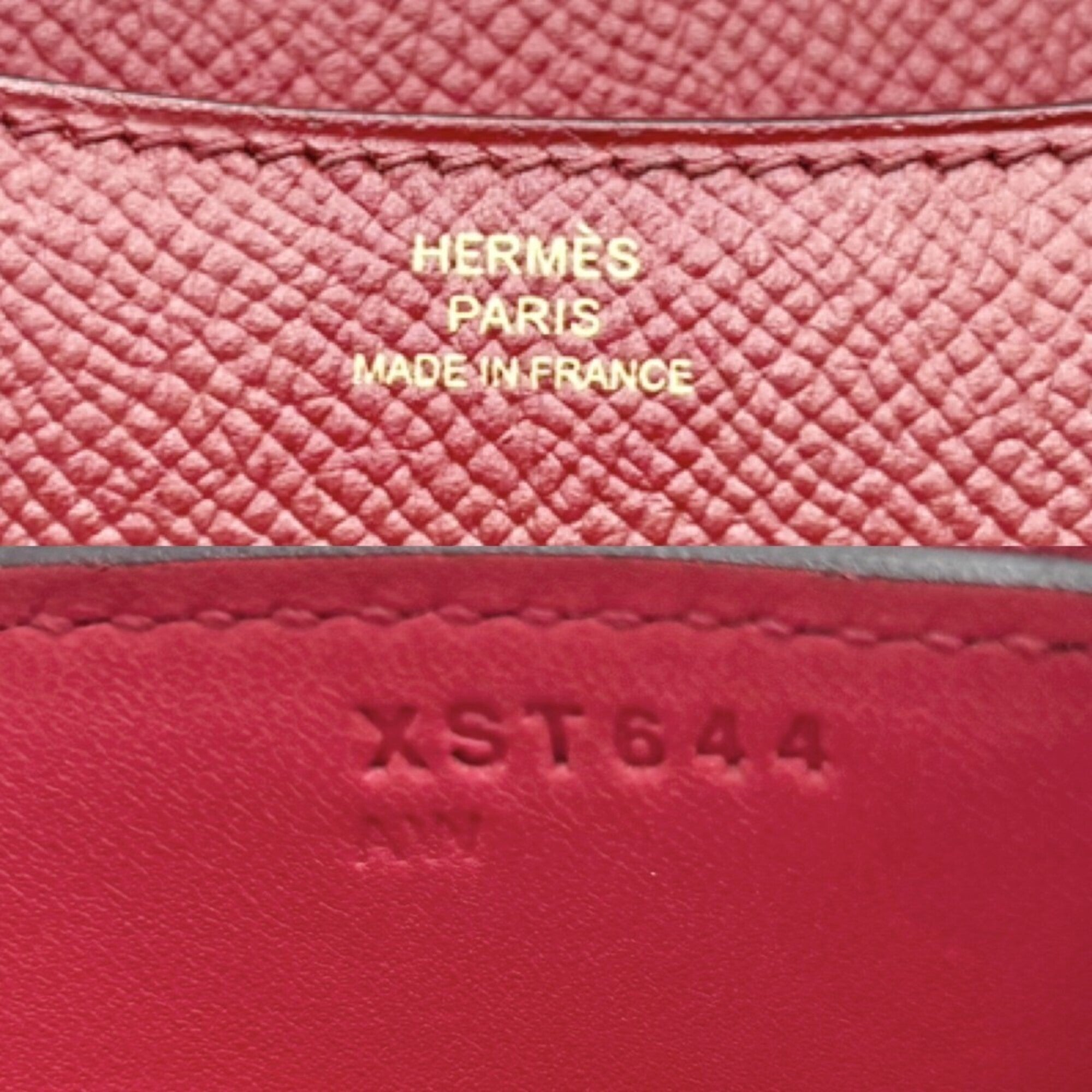 Hermes Red Color Epsom Leather Pochette Shoulder Bag (Pre-Owned)