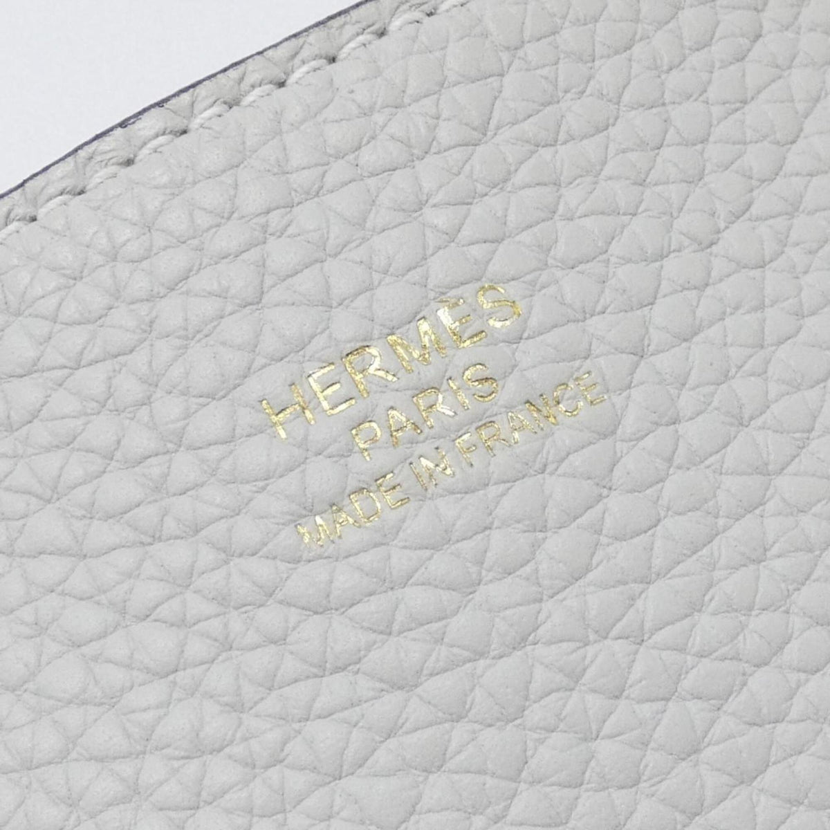 Hermes Gray Taurillon Clemence Leather Handbag (Pre-Owned)