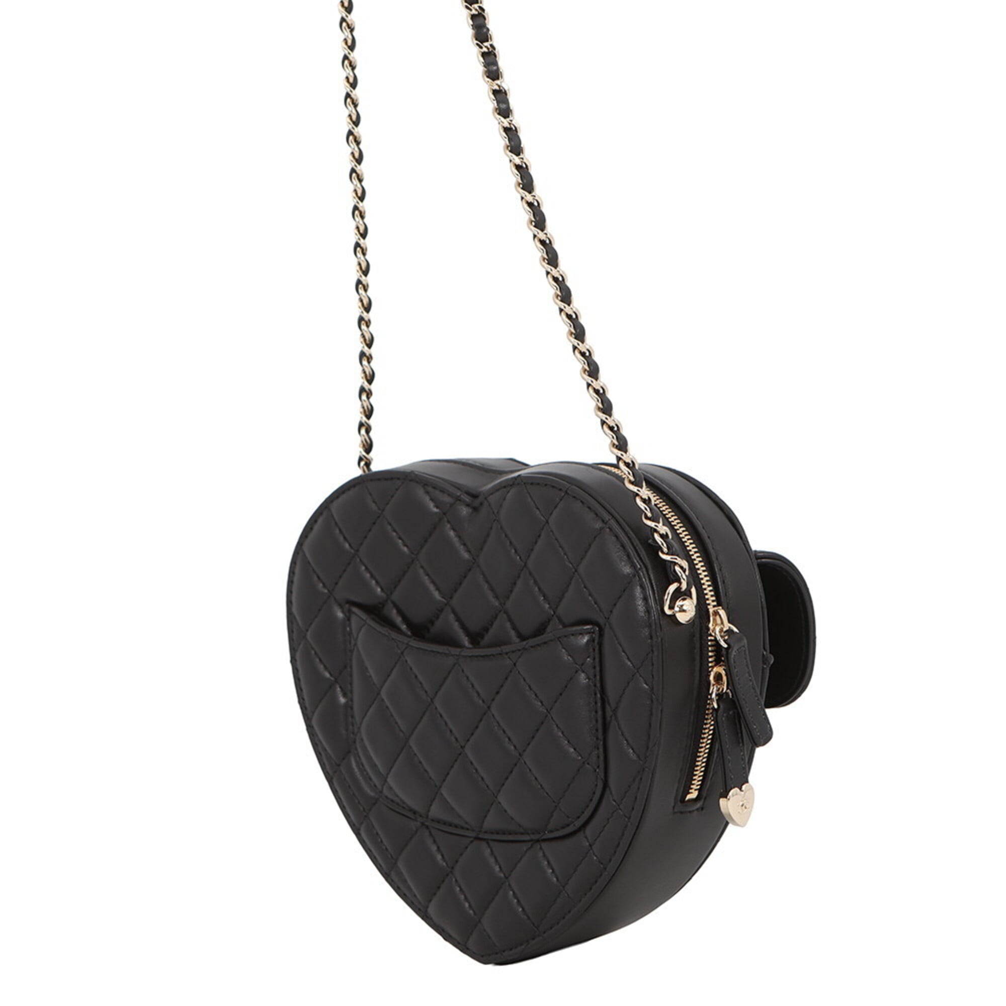 Chanel Matelasse Black Leather Handbag Shoulder Bag (Pre-Owned)