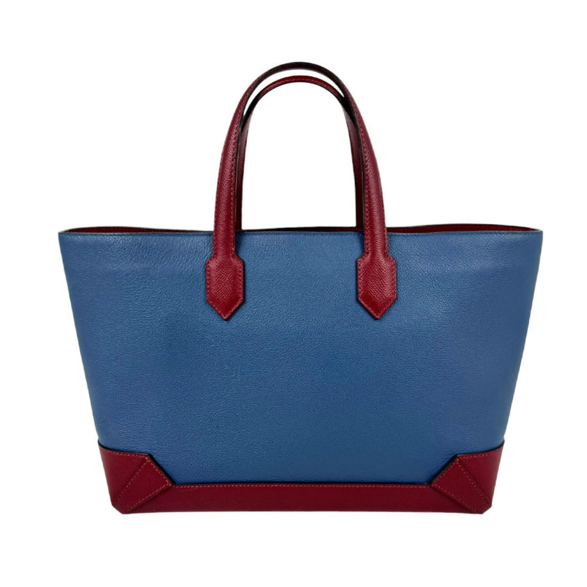 Hermes Blue Agate Rouge Grenat Evercalf Leather Epsom Leather Handbag (Pre-Owned)
