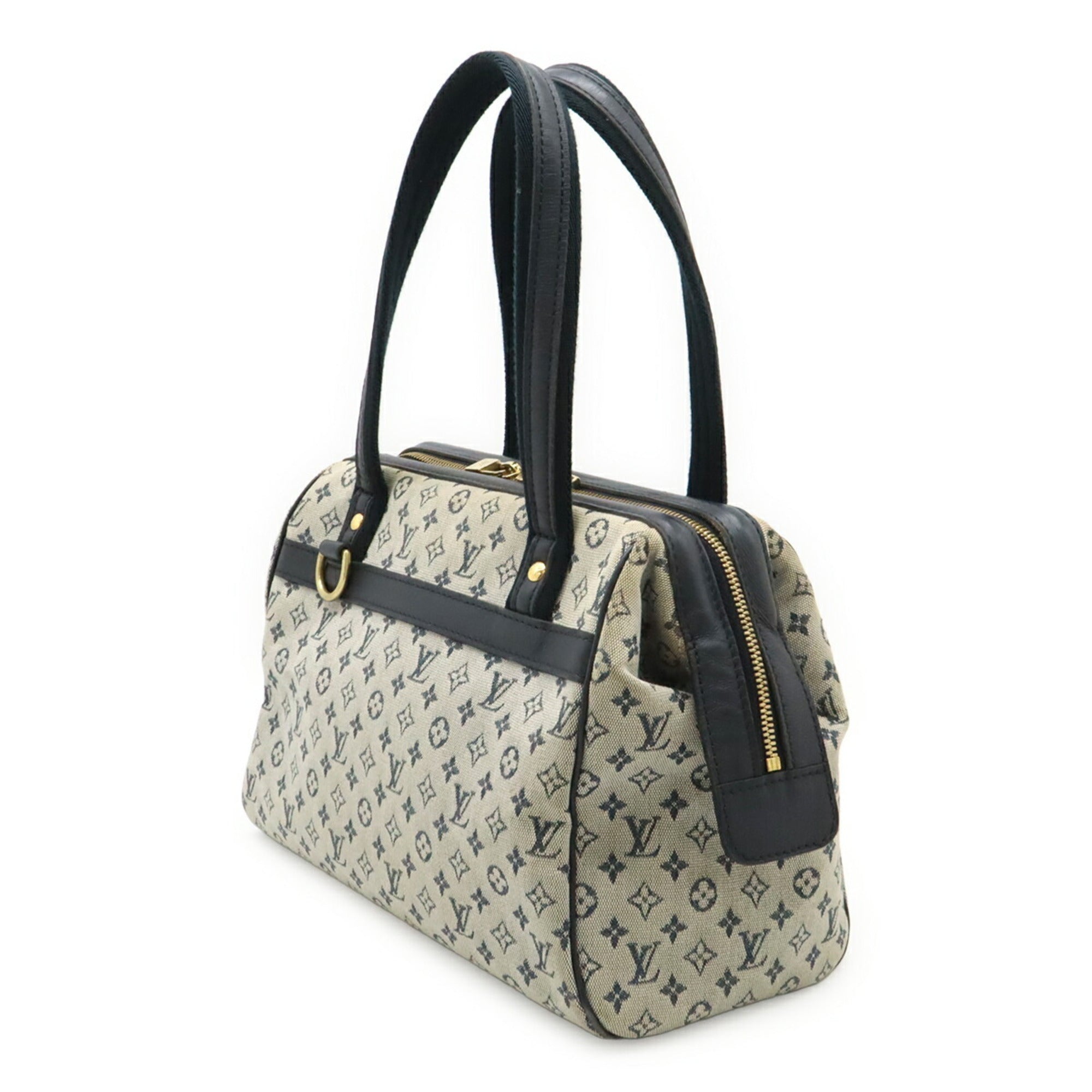 Louis Vuitton Blue Canvas Leather Handbag (Pre-Owned)