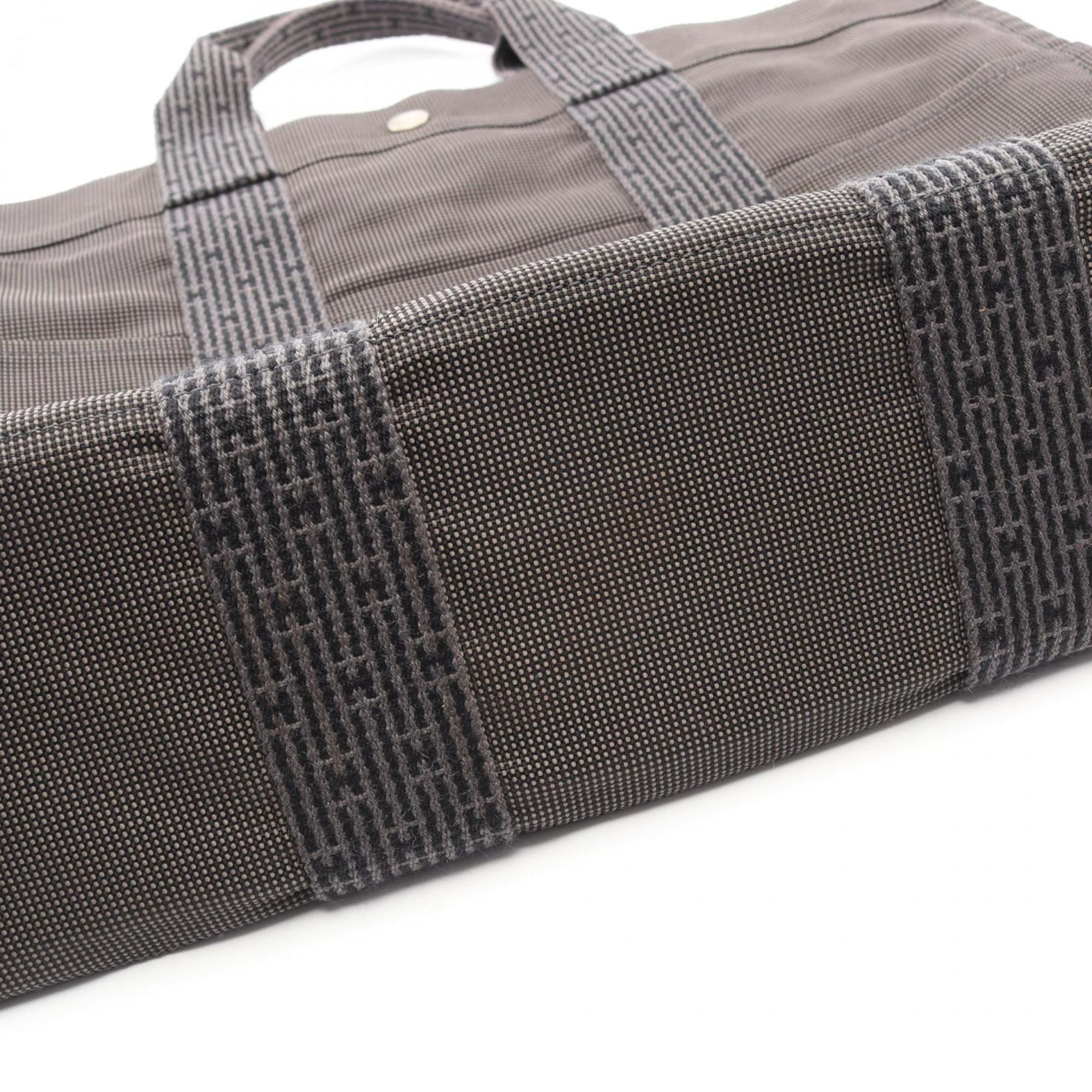 Hermes Gray Nylon Canvas Canvas Handbag Tote Bag (Pre-Owned)