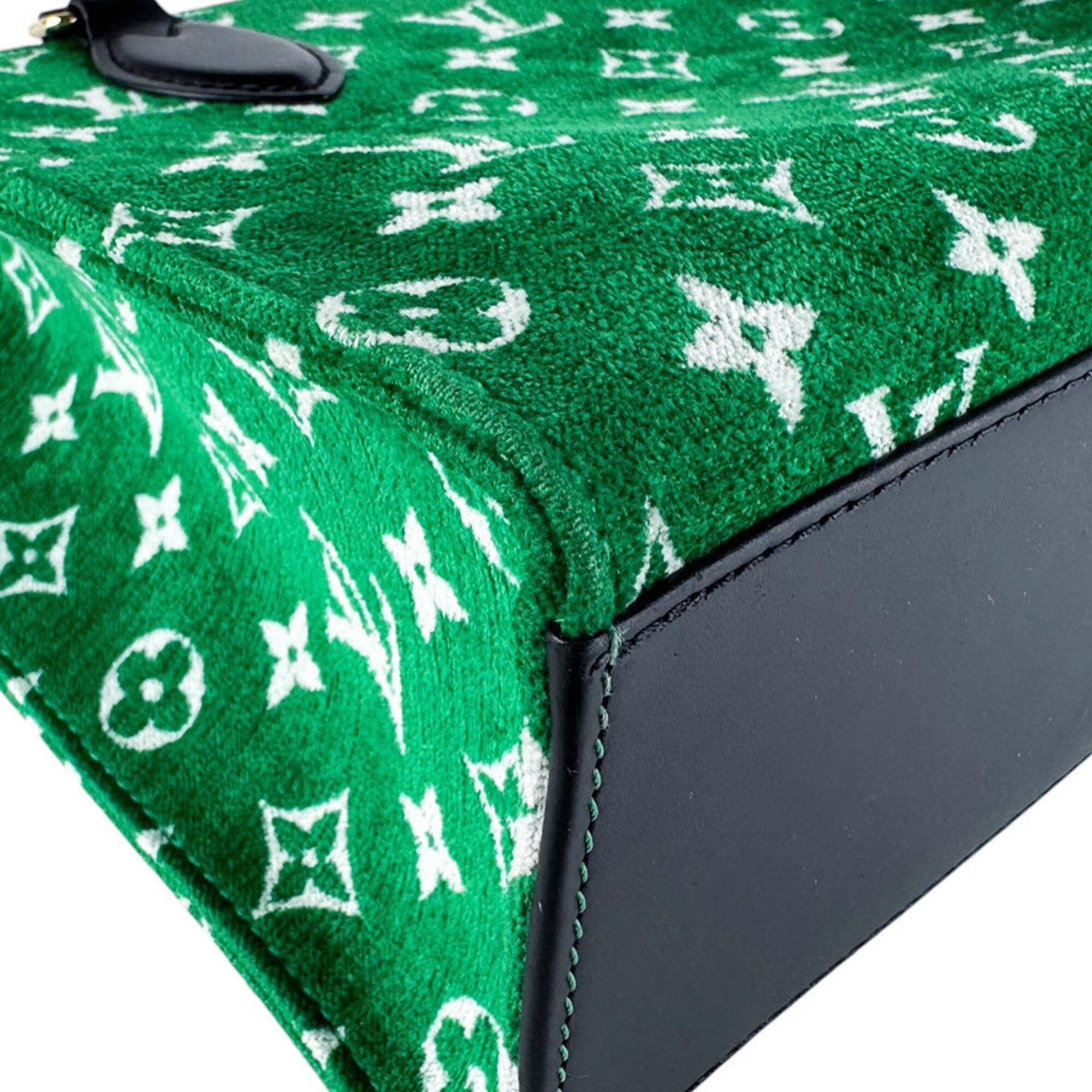 Louis Vuitton Black Green Jacquard Handbag Shoulder Bag (Pre-Owned)