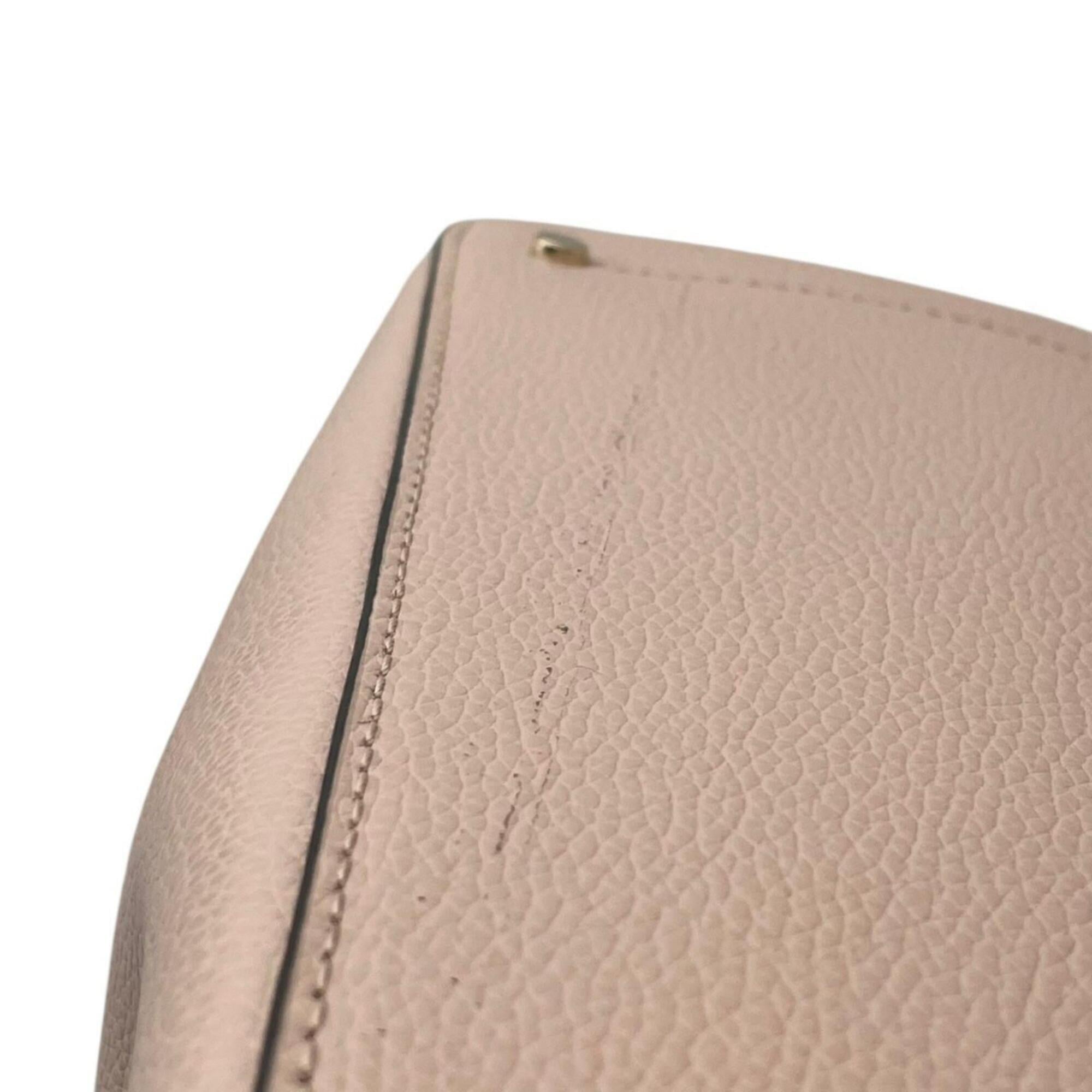 Kate Spade Light Pink White Leather Handbag Shoulder Bag Tote Bag (Pre-Owned)