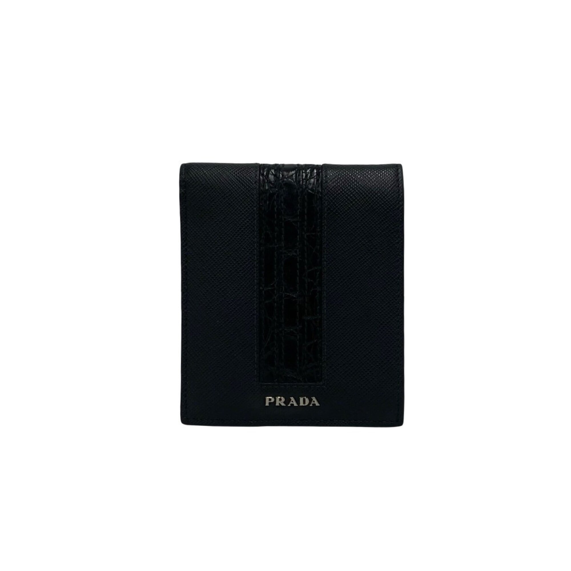 Prada Black Leather Wallet (Bi-Fold) (Pre-Owned)