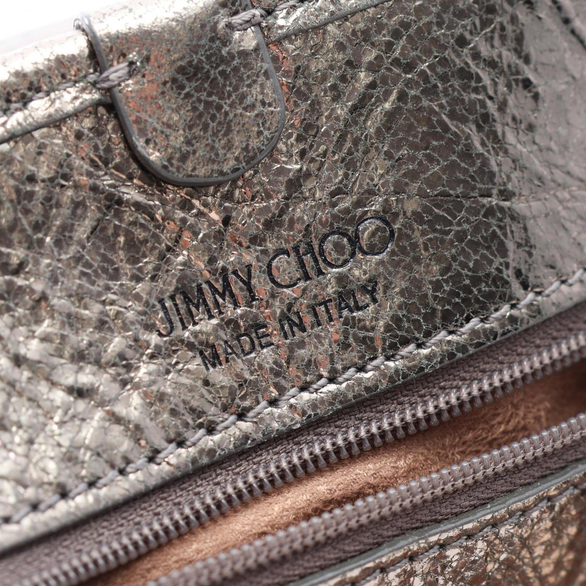 Jimmy Choo Silver Leather Handbag Tote Bag (Pre-Owned)