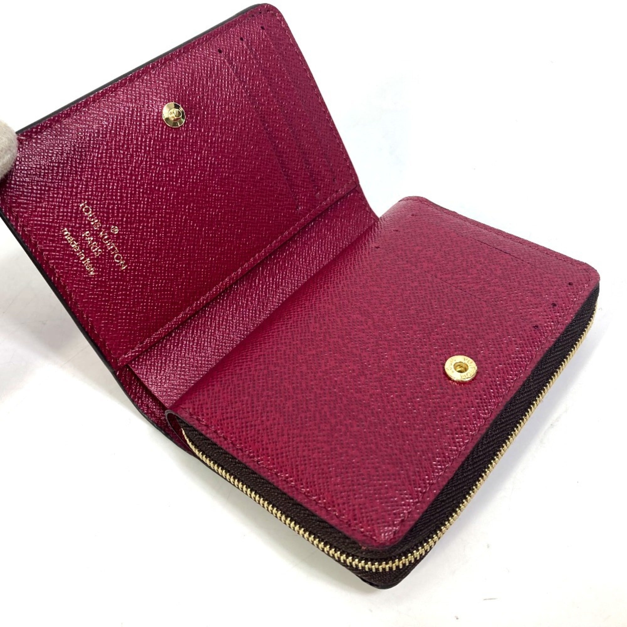 Louis Vuitton Monogram Brown Fuchsia Monogram Wallet (Bi-Fold) (Pre-Owned)