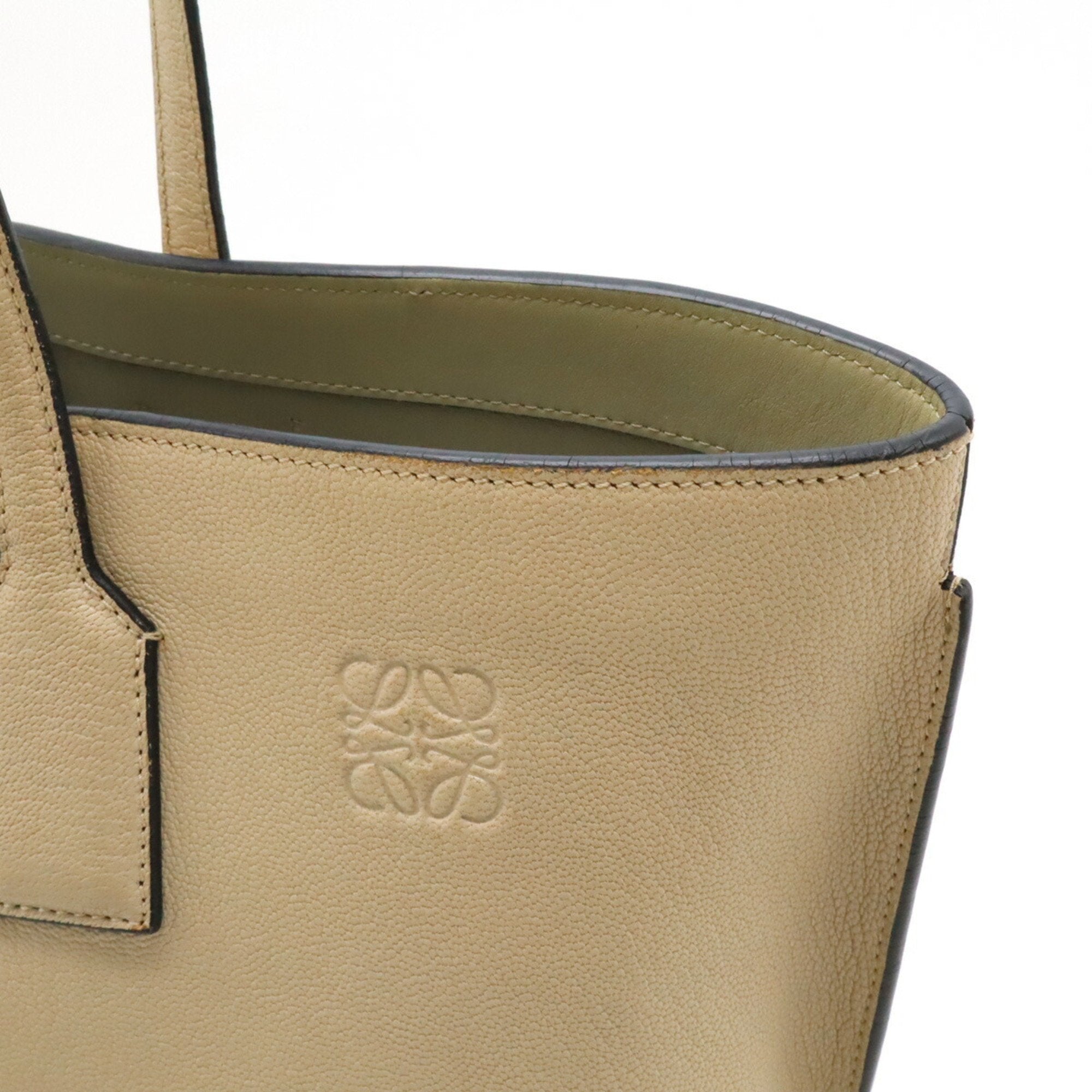 Loewe Light Beige Leather Shoulder Bag Tote Bag (Pre-Owned)