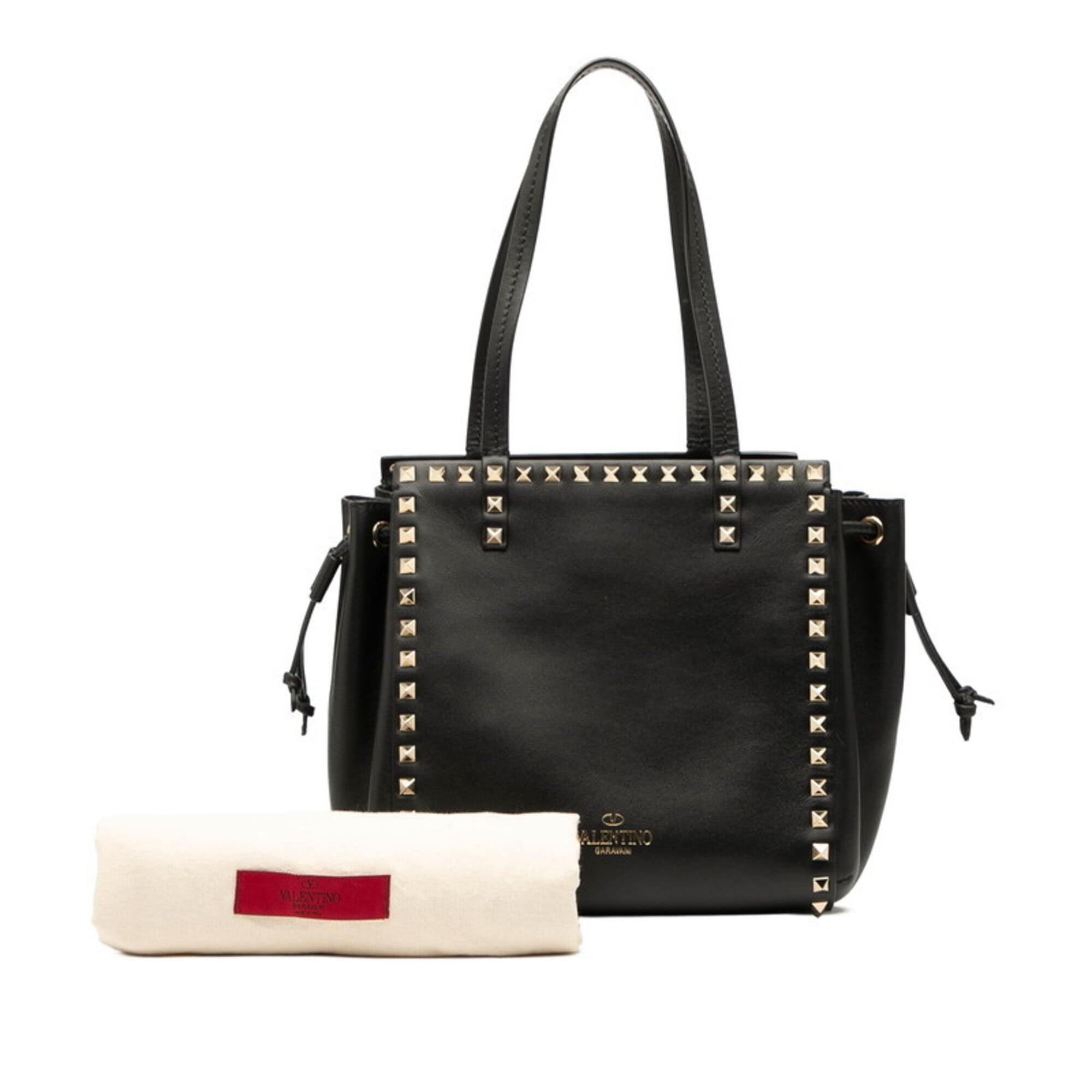 Valentino Black Leather Handbag Shoulder Bag (Pre-Owned)