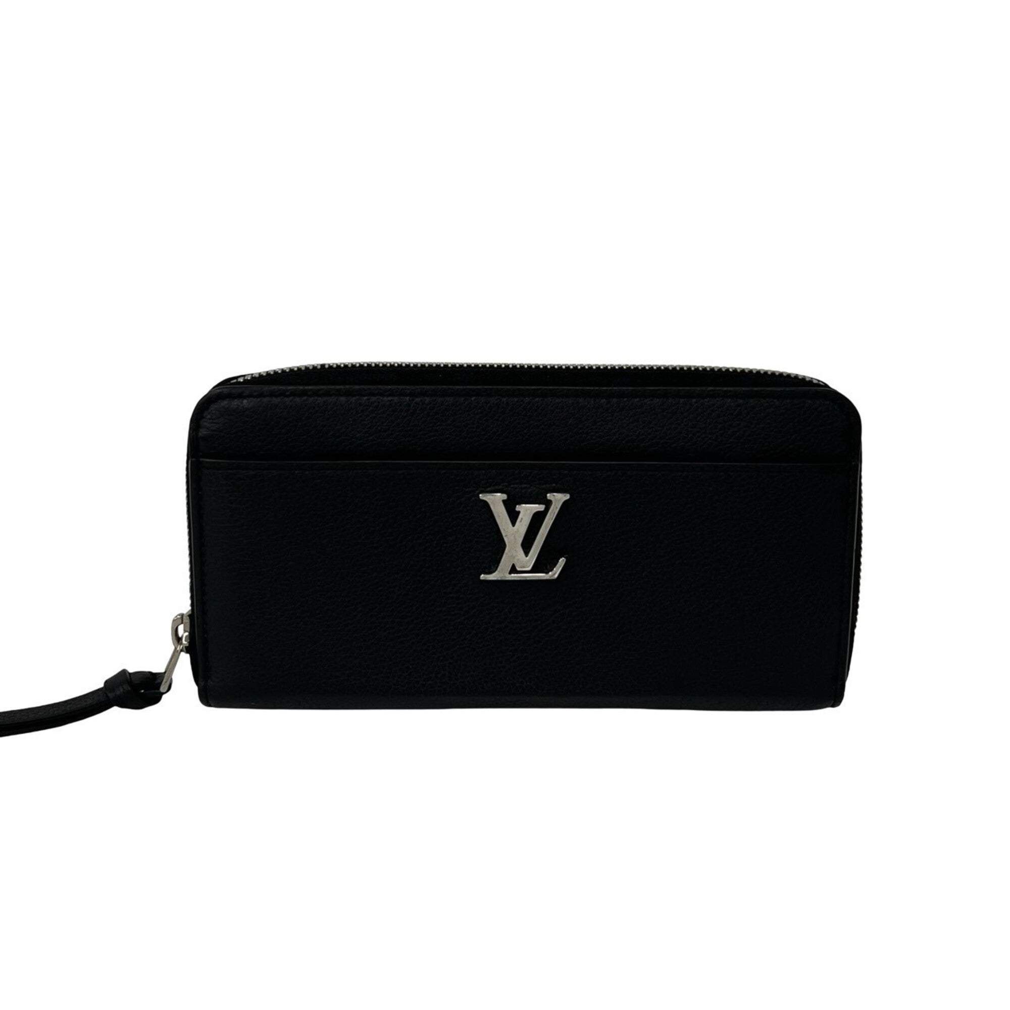 Louis Vuitton Black Leather Long Wallet (Bi-Fold) (Pre-Owned)
