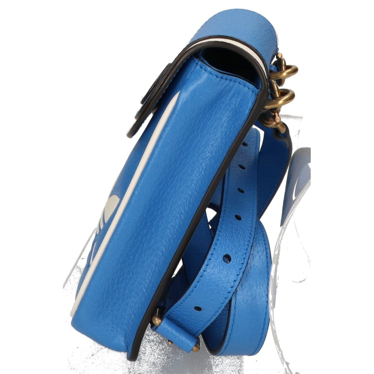 Gucci Blue White Leather Shoulder Bag (Pre-Owned)