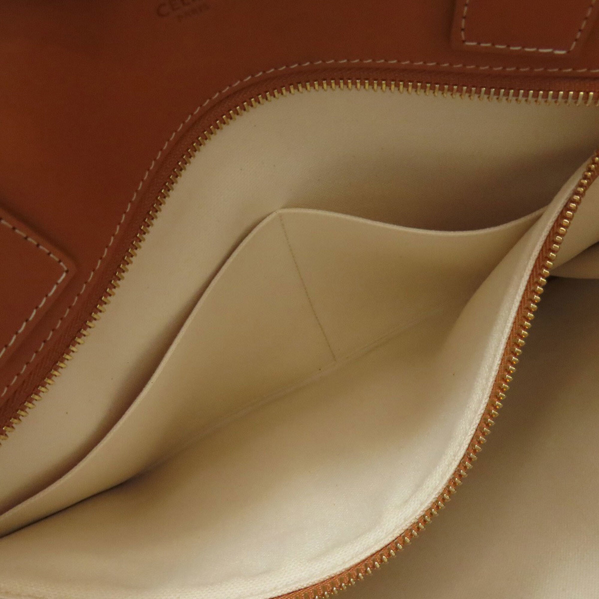 Celine Brown White Canvas Tote Bag (Pre-Owned)