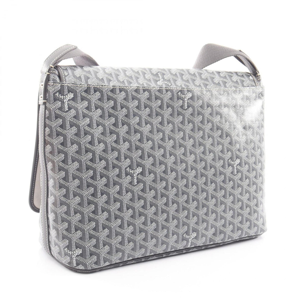 Goyard Gray White Coated Canvas Pvc Leather Handbag Shoulder Bag (Pre-Owned)
