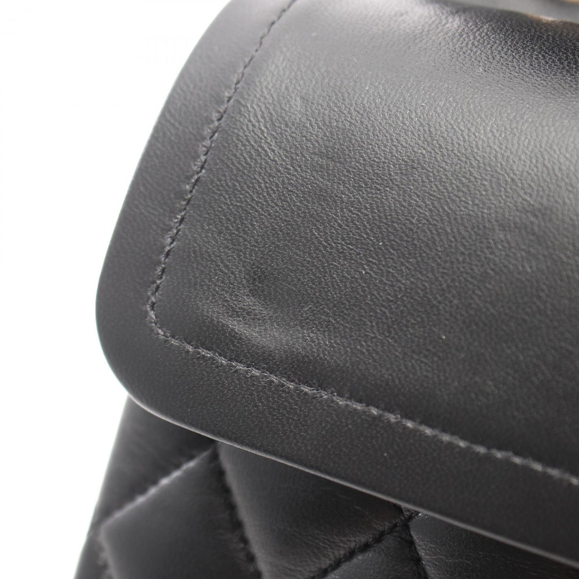 Chanel Black Leather Handbag Shoulder Bag (Pre-Owned)