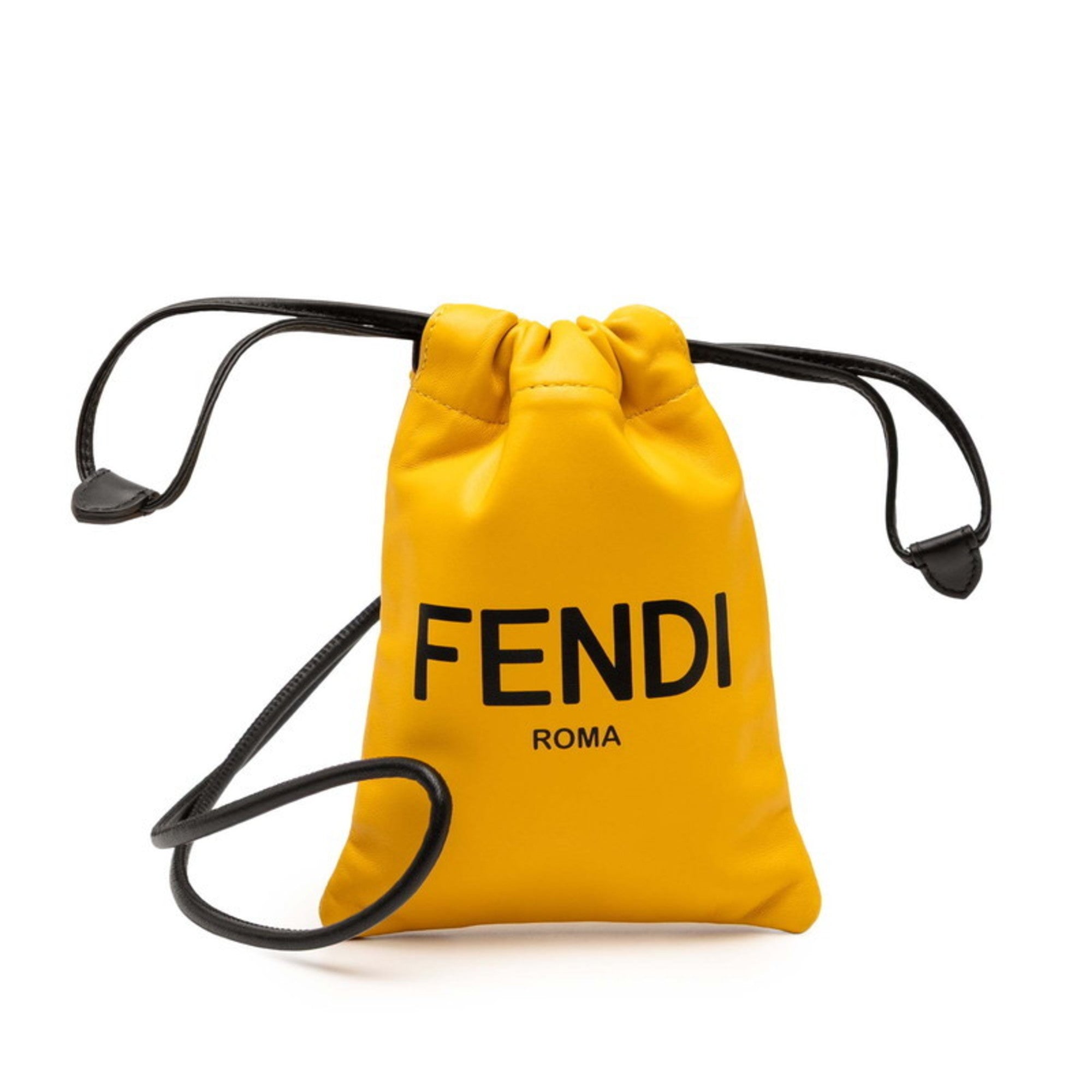 Fendi Yellow Leather Pouch (Pre-Owned)