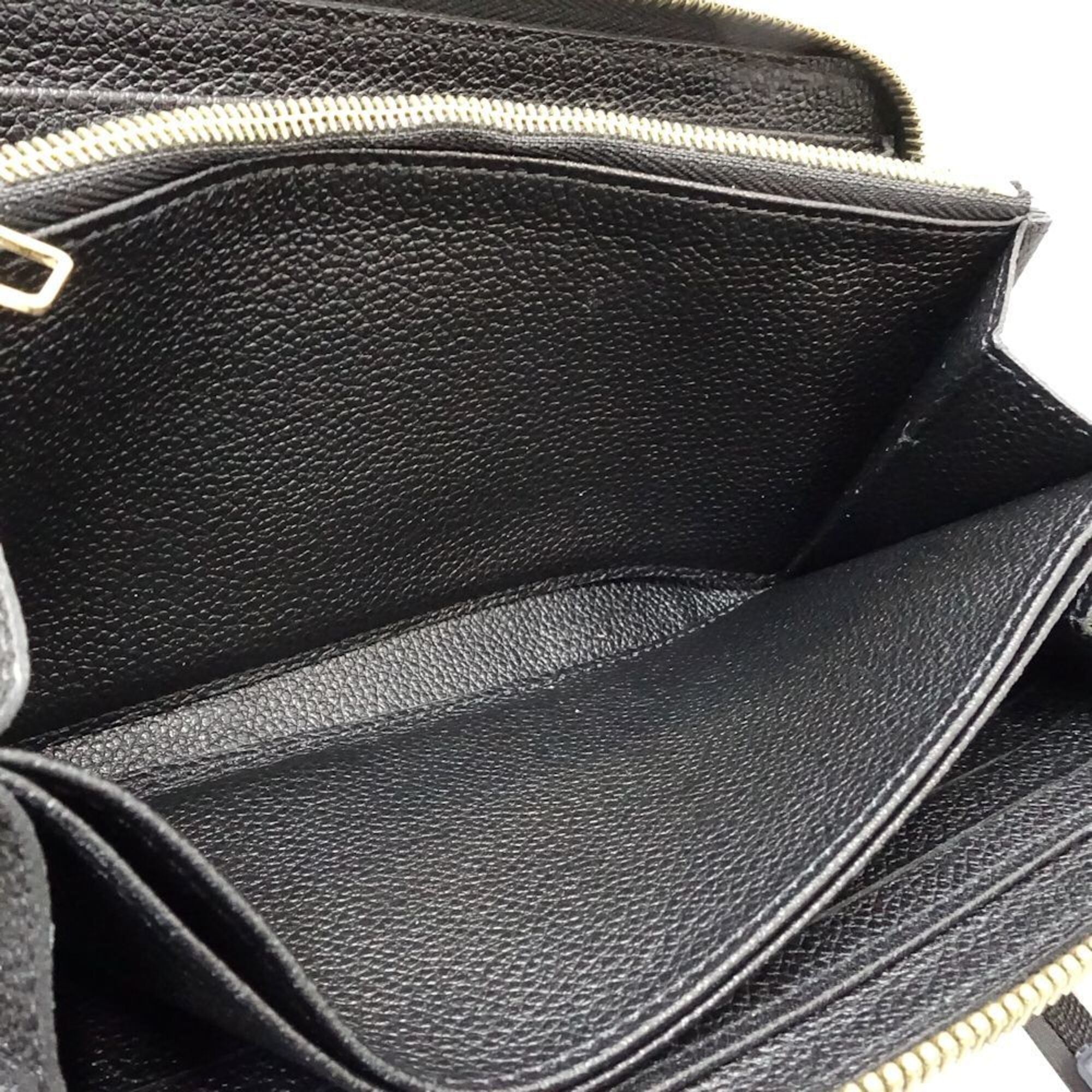 Louis Vuitton Monogram Empreinte Beige Noir Leather Long Wallet (Bi-Fold) (Pre-Owned)