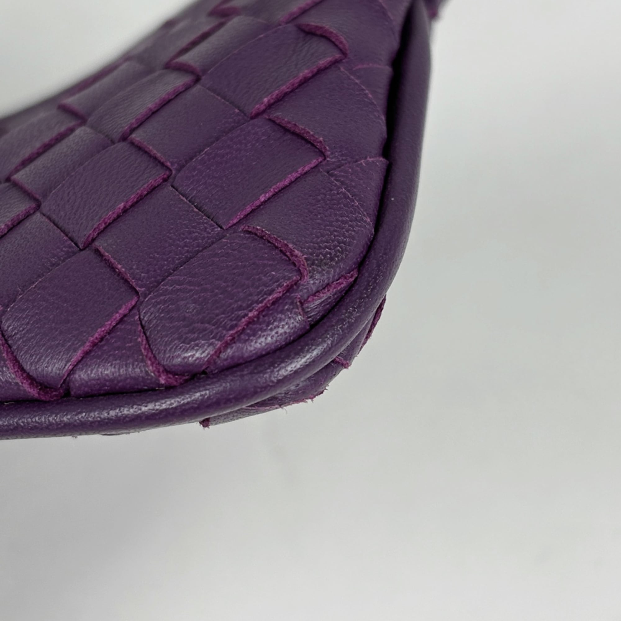 Bottega Veneta Purple Leather Coin Purse/Coin Case (Pre-Owned)