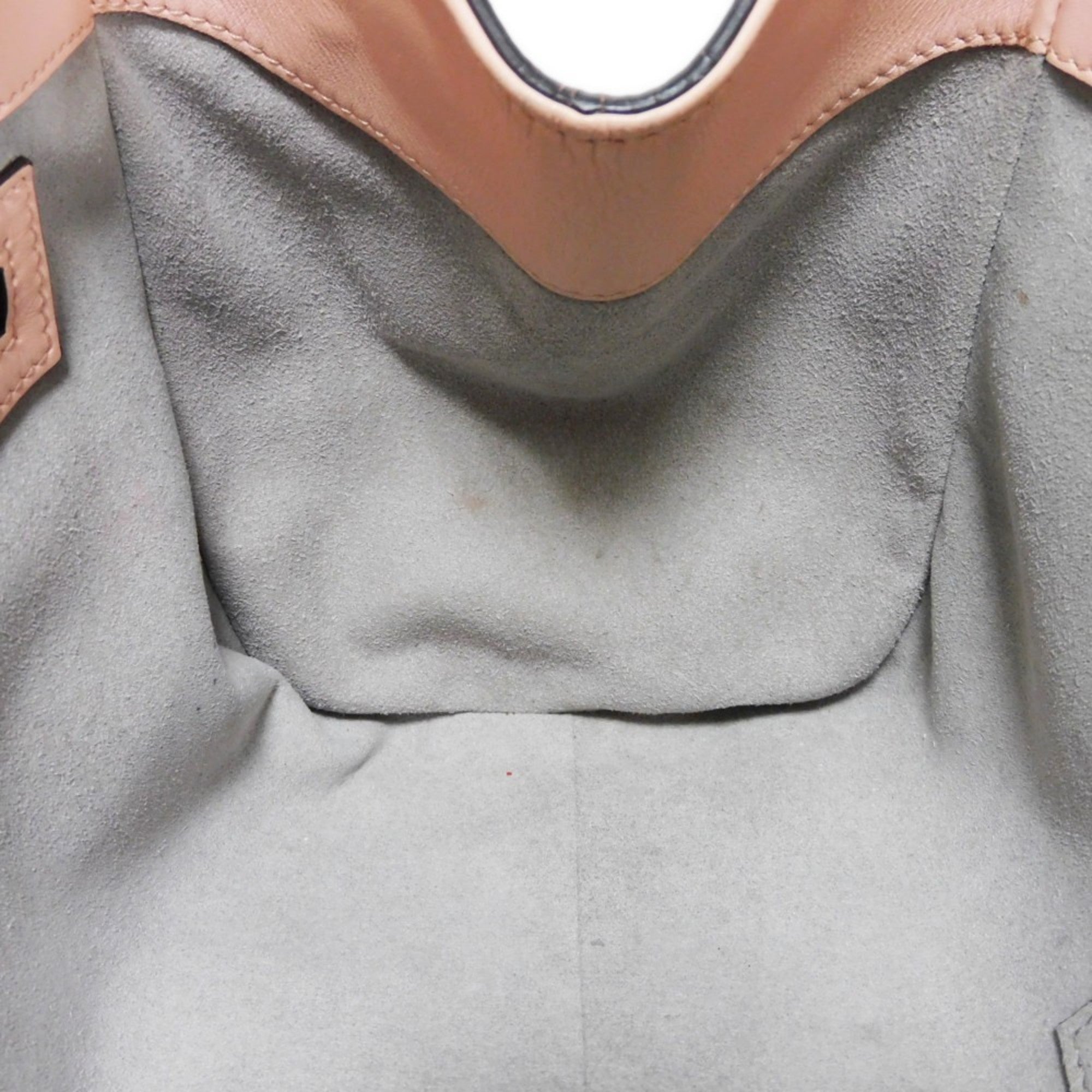 Gucci Light Pink Bamboo Leather Handbag (Pre-Owned)