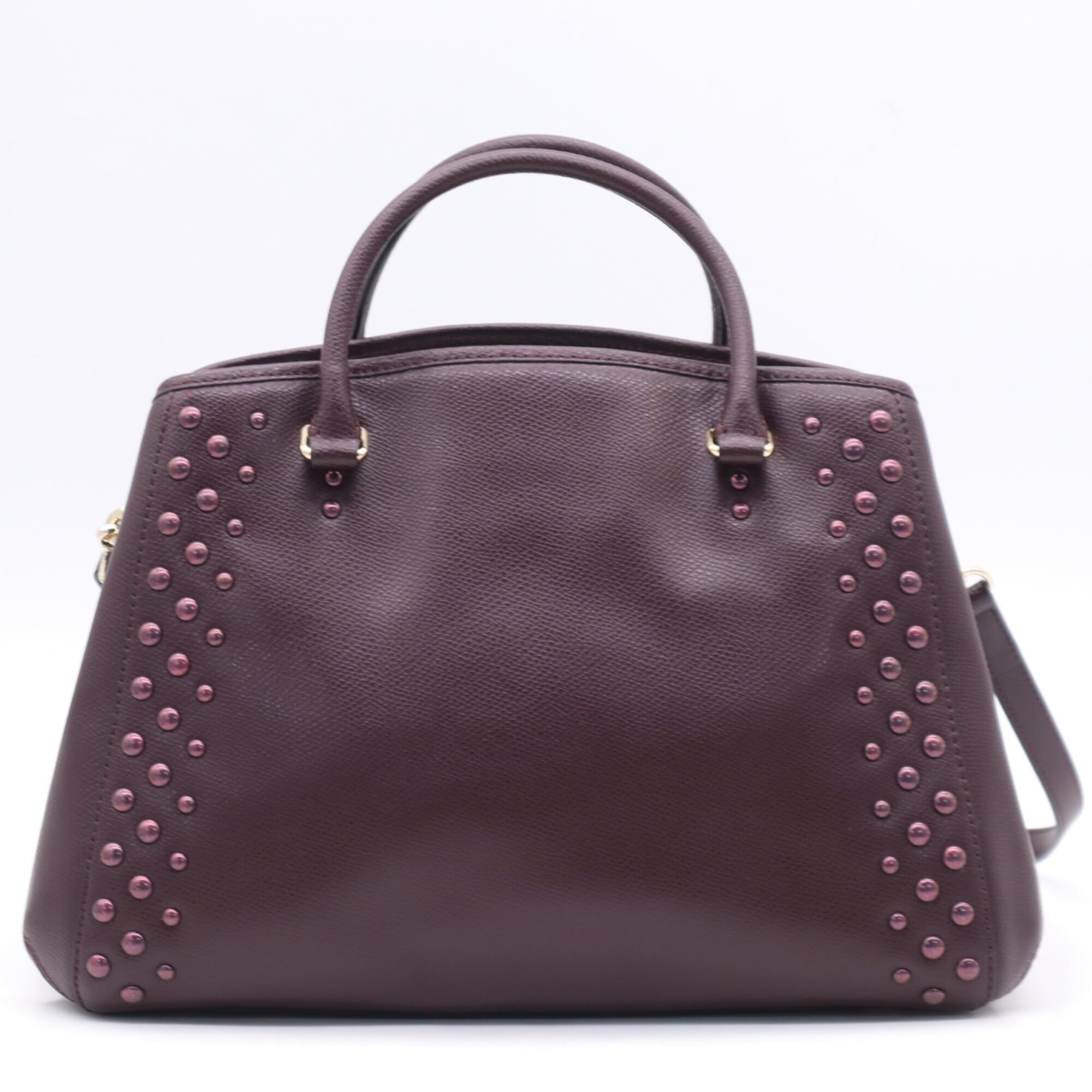 Coach Bordeaux Leather Handbag Shoulder Bag (Pre-Owned)
