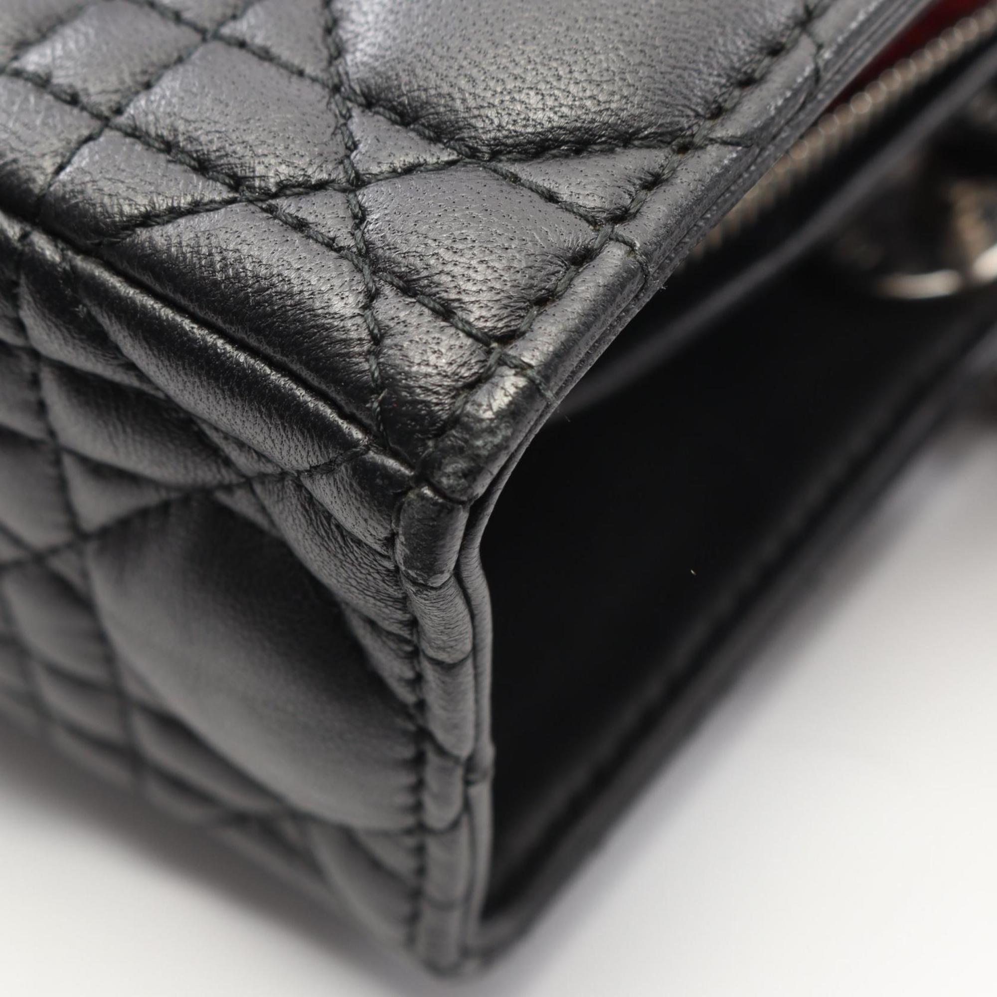 Christian Dior Lady Dior Black Leather Handbag (Pre-Owned)