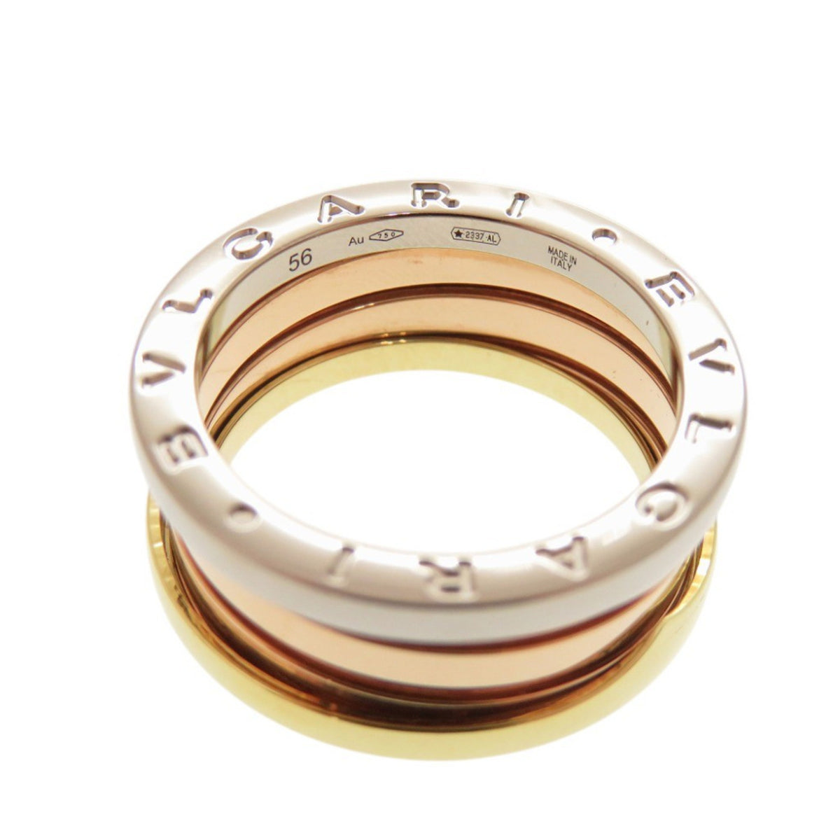 Bvlgari Yellow Gold (18K) Pink Gold (18K) White Gold (18K) Band Ring (Pre-Owned)