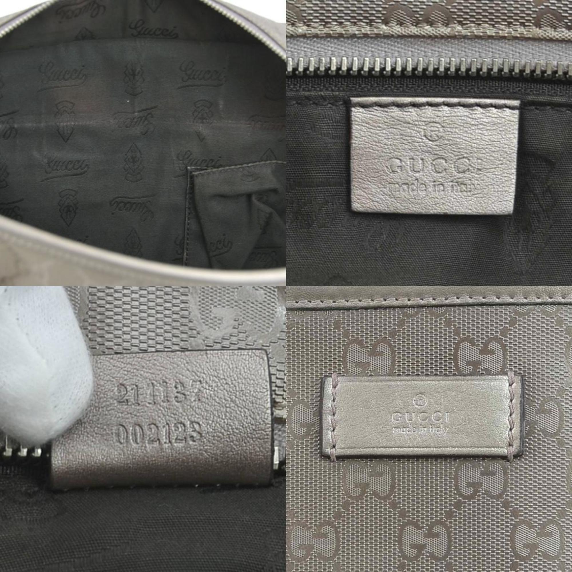 Gucci Gg Imprimé Metallic Brown Gg Imprimé Handbag (Pre-Owned)