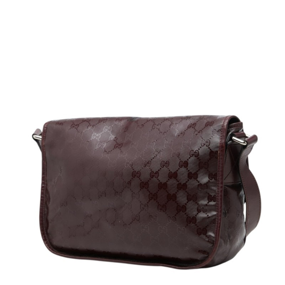 Gucci Red Color Wine Pvc Leather Messenger Bag Shoulder Bag (Pre-Owned)