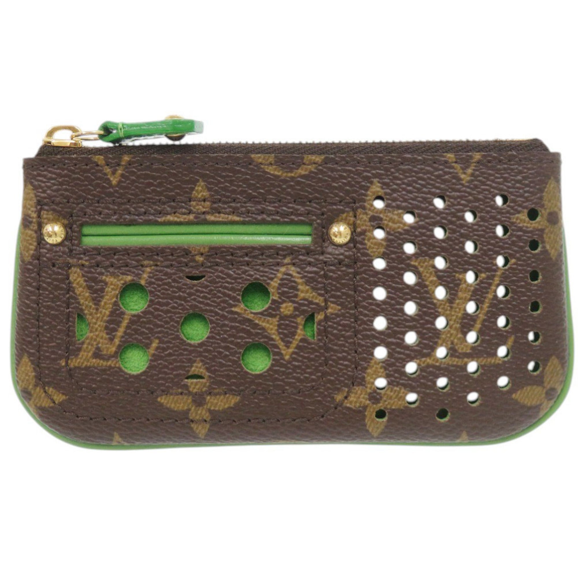 Louis Vuitton Green Monogram Perforated Coin Purse/Coin Case (Pre-Owned)