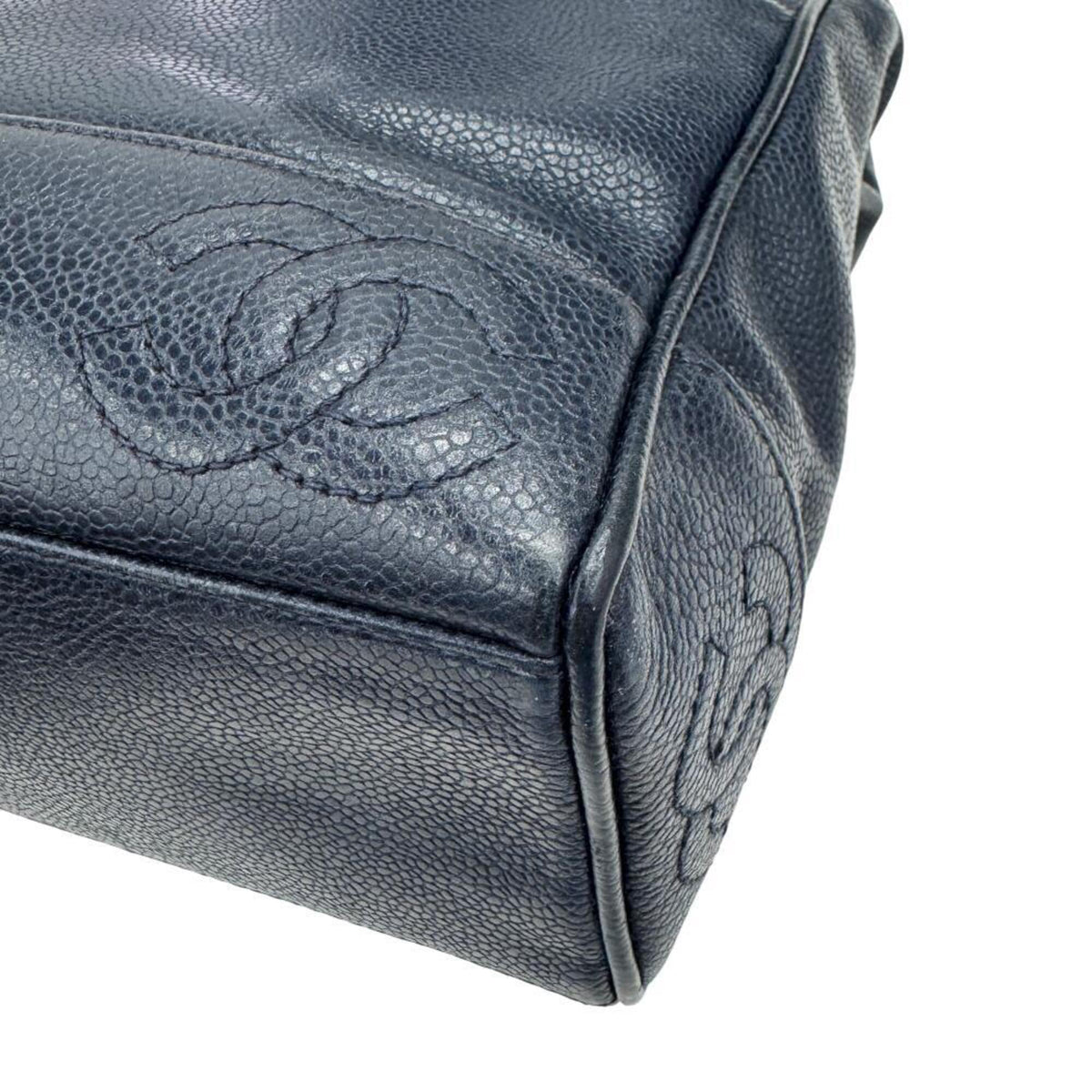 Chanel Navy Grained Calfskin Tote Bag (Pre-Owned)