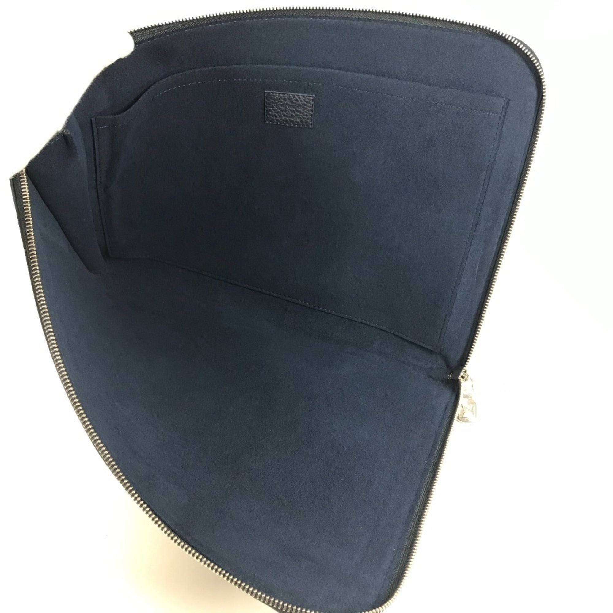 Louis Vuitton Black Navy Leather Clutch Bag Pochette Pouch (Pre-Owned)