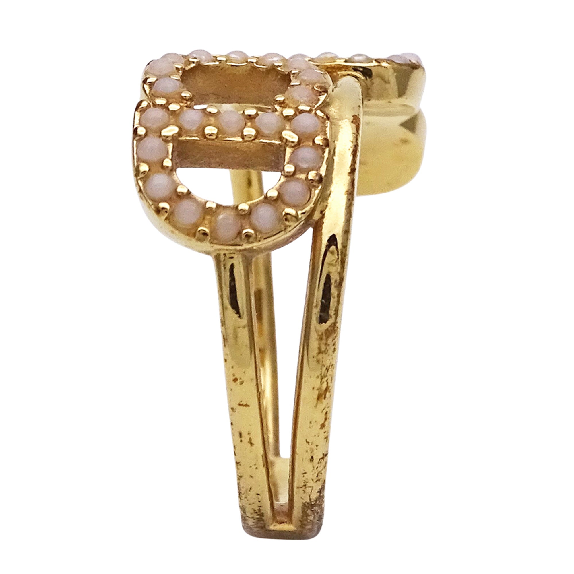 Christian Dior Gold Gold Plating Band Ring (Pre-Owned)