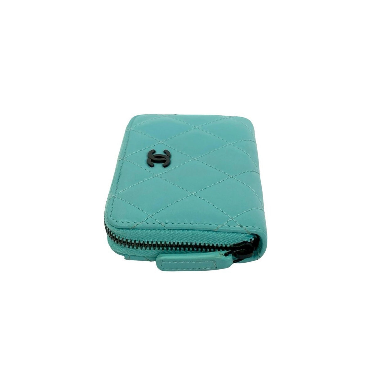 Chanel Green Leather Coin Purse/Coin Case (Pre-Owned)