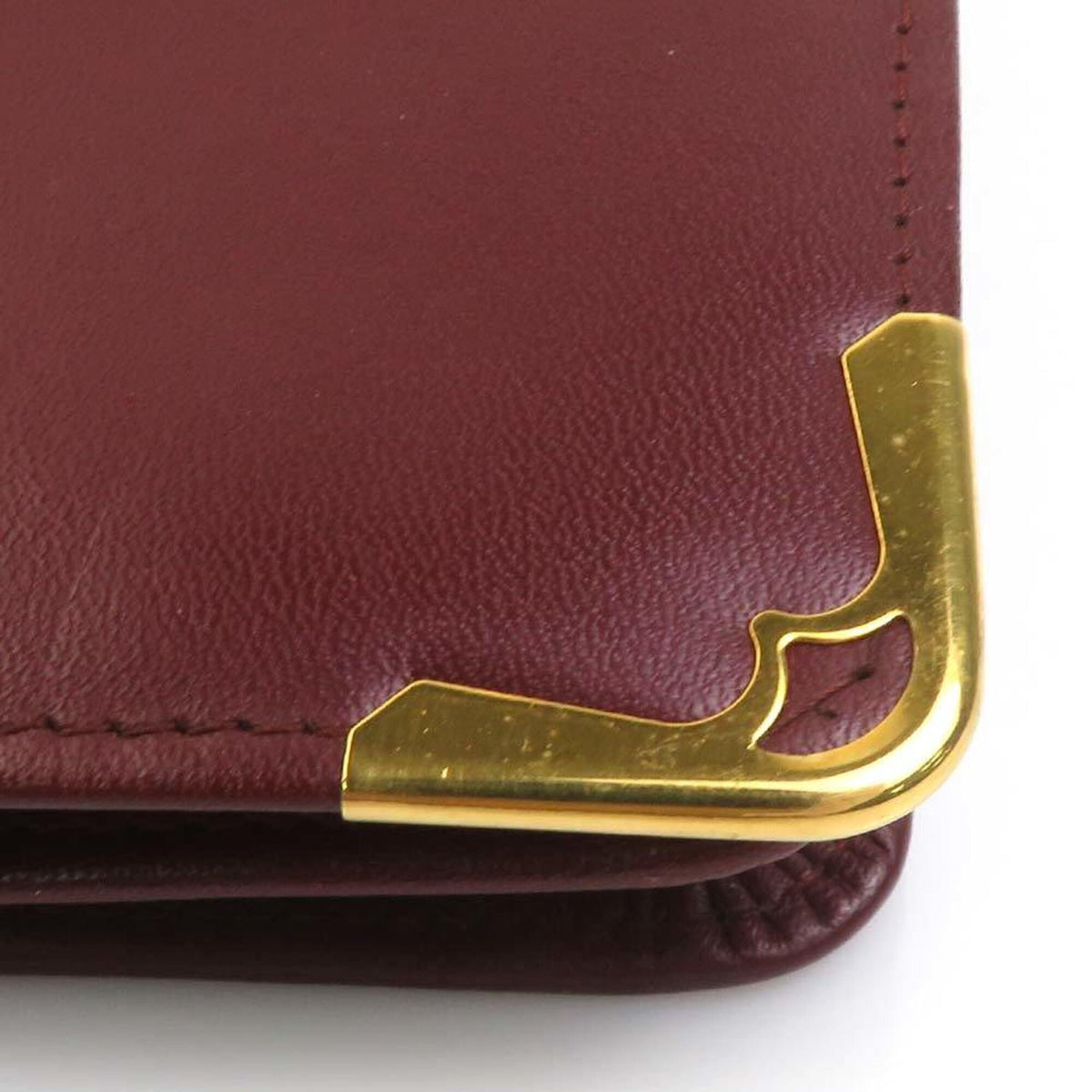 Cartier Burgundy Leather Clutch Bag (Pre-Owned)