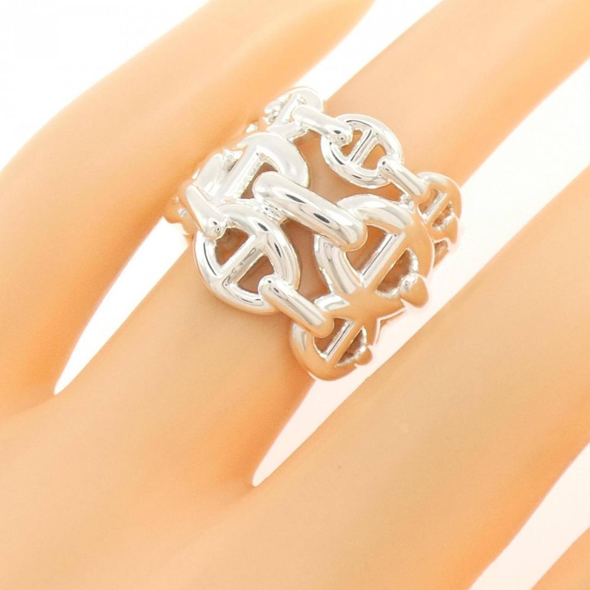 Hermes Silver 925 Band Ring (Pre-Owned)