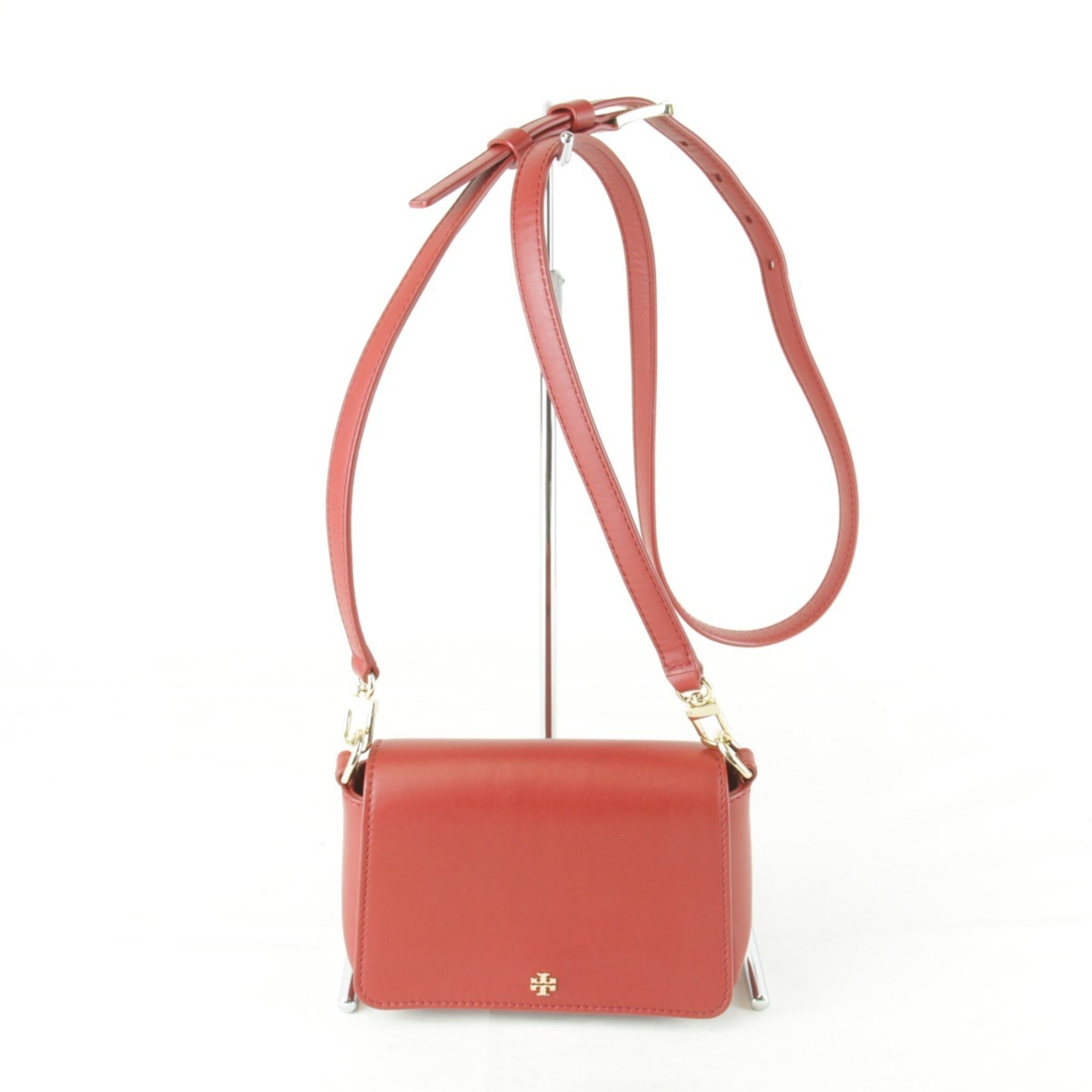 Tory Burch Red Color Leather Shoulder Bag (Pre-Owned)