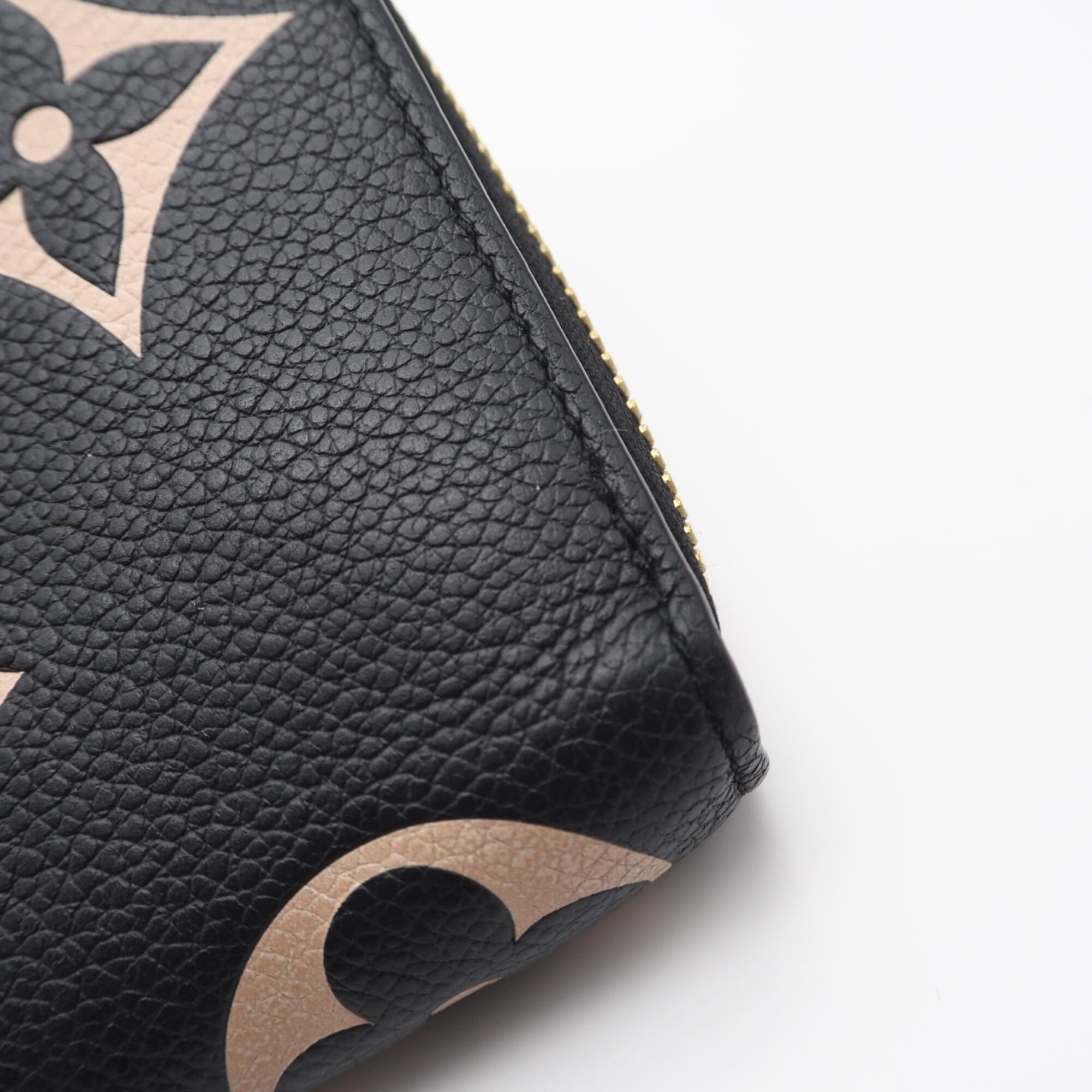 Louis Vuitton Monogram Empreinte Beige Black Long Wallet (Bi-Fold) (Pre-Owned)
