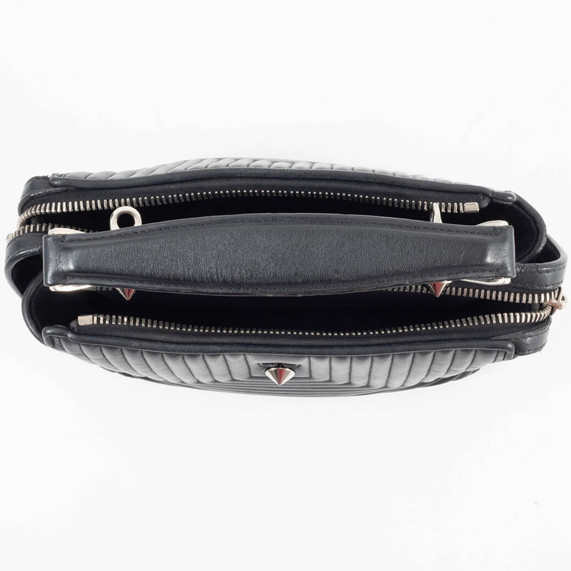 Fendi Dotcom Black Leather Shoulder Bag (Pre-Owned)