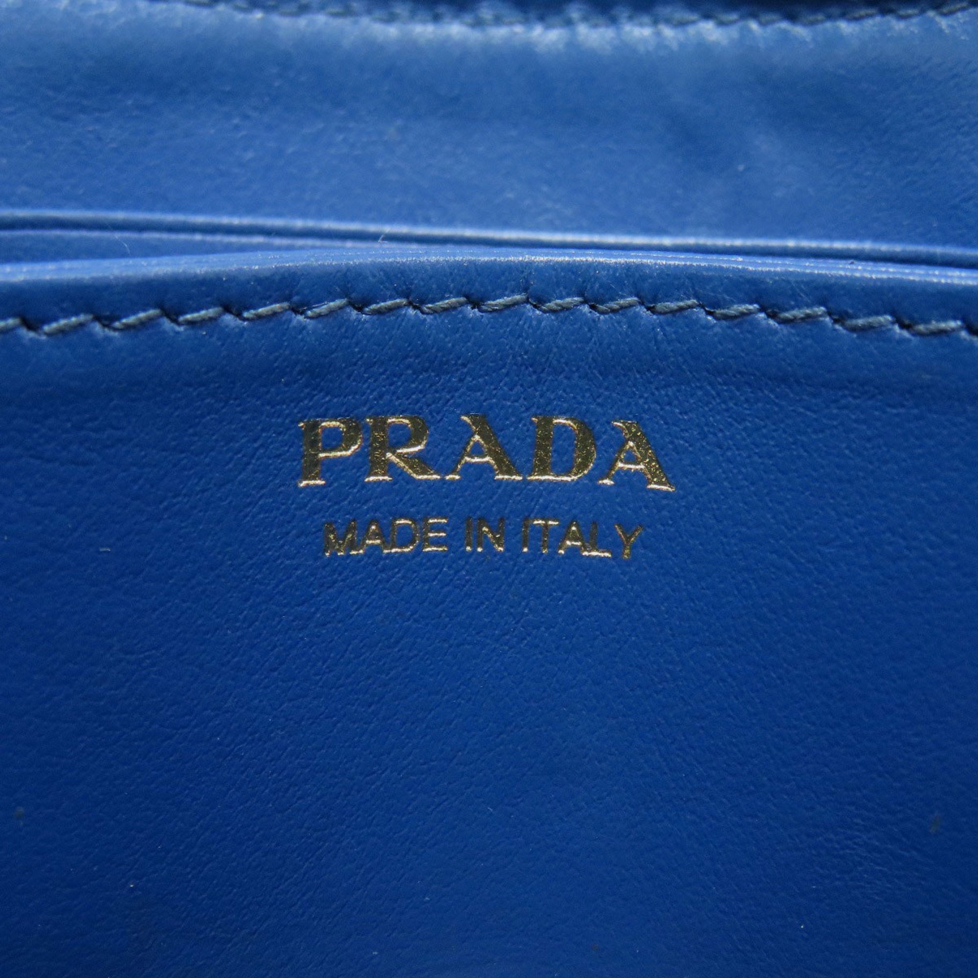 Prada Blue Leather Coin Purse/Coin Case (Pre-Owned)