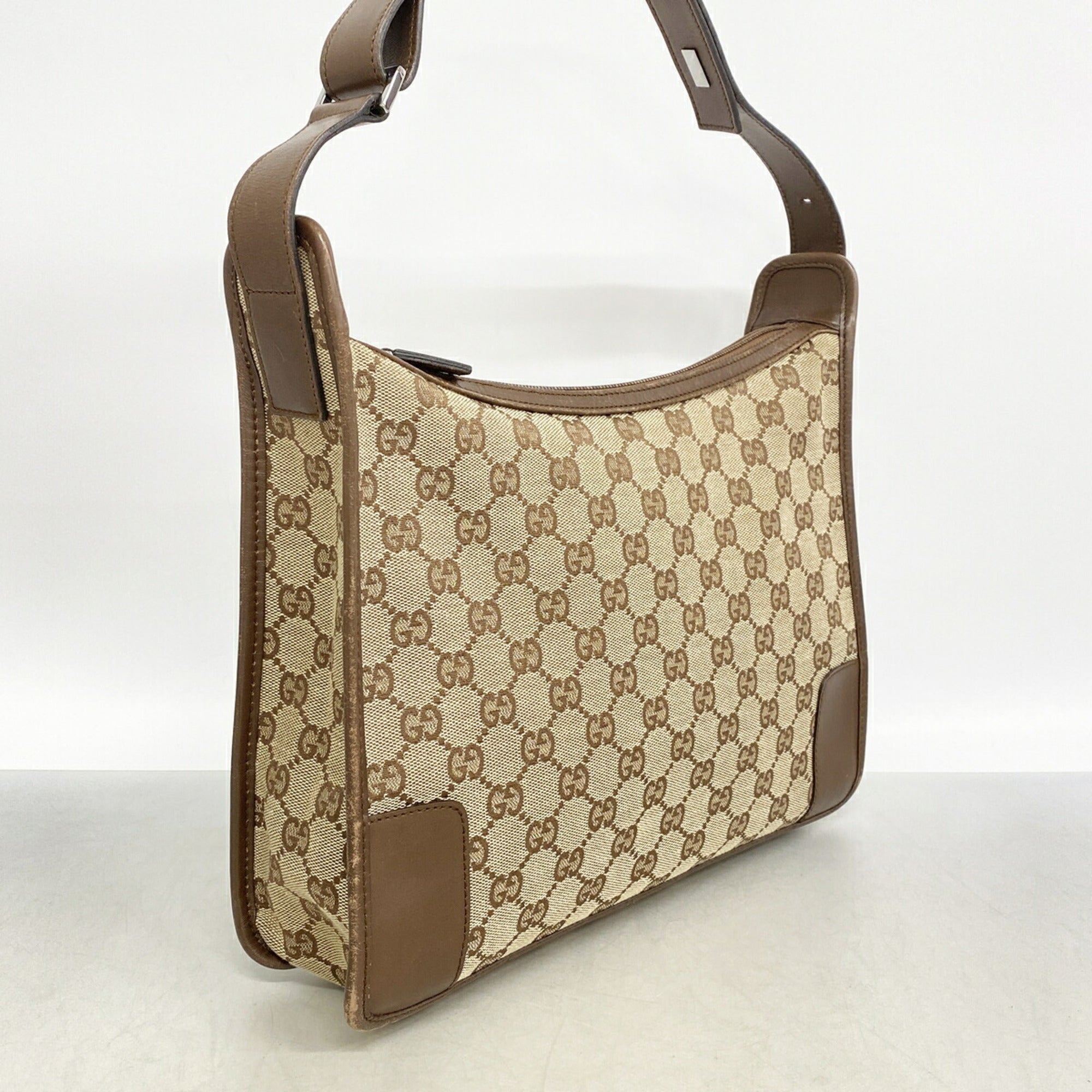 Gucci Beige Canvas Shoulder Bag (Pre-Owned)