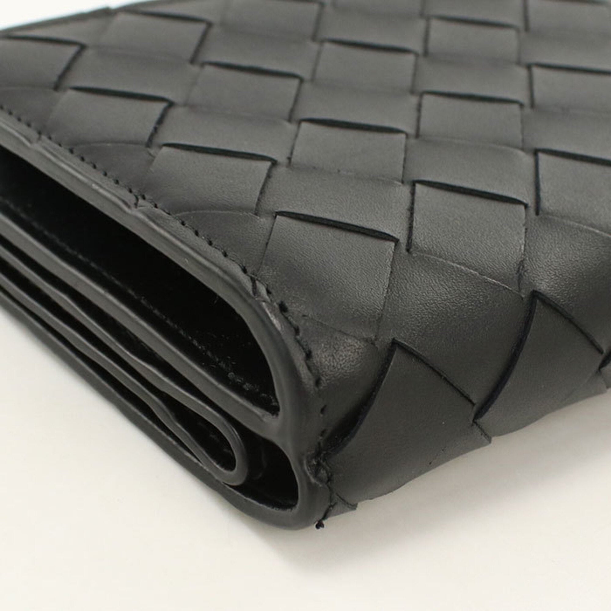 Bottega Veneta Black Leather Wallet (Bi-Fold) (Pre-Owned)