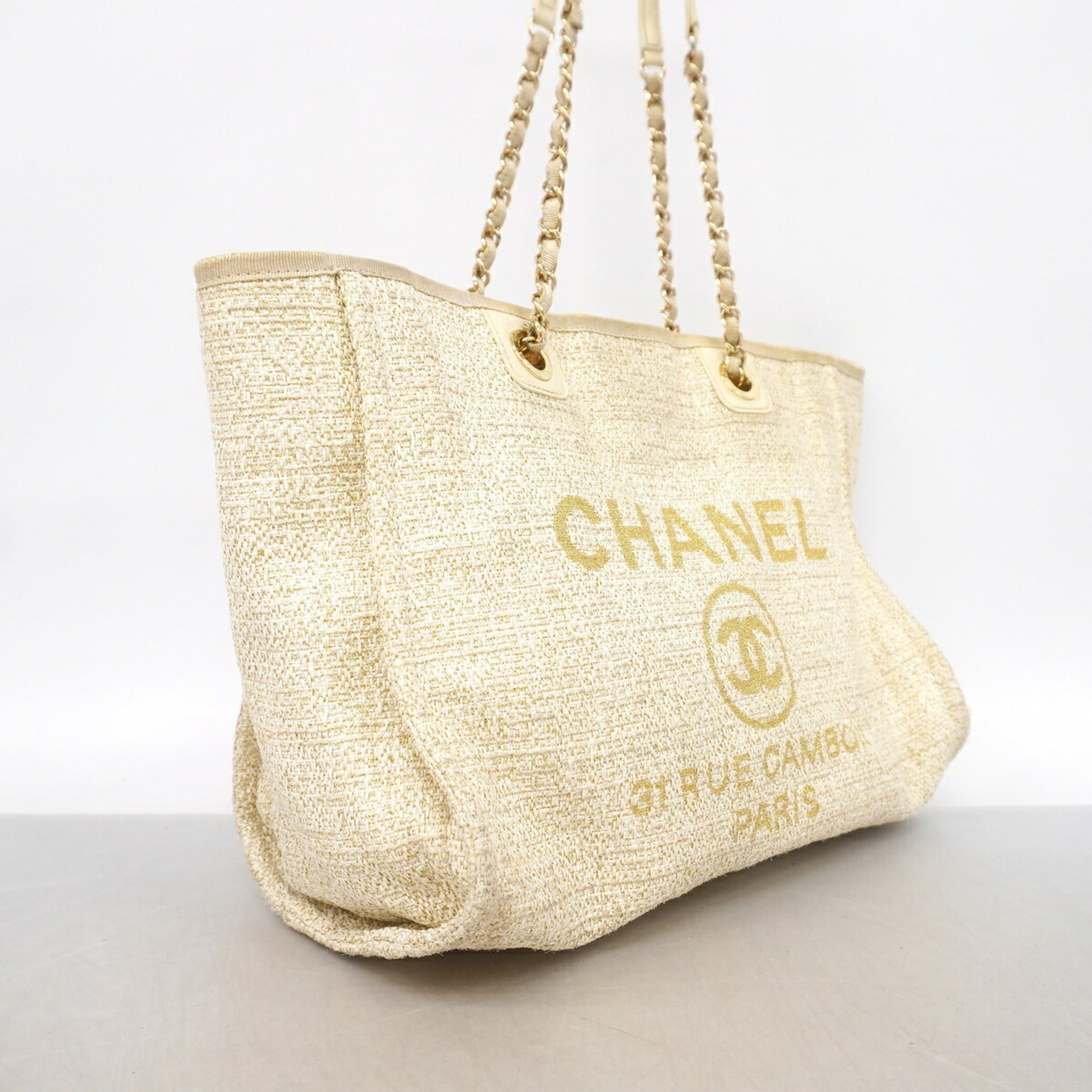 Chanel Ivory Tweed Tote Bag (Pre-Owned)