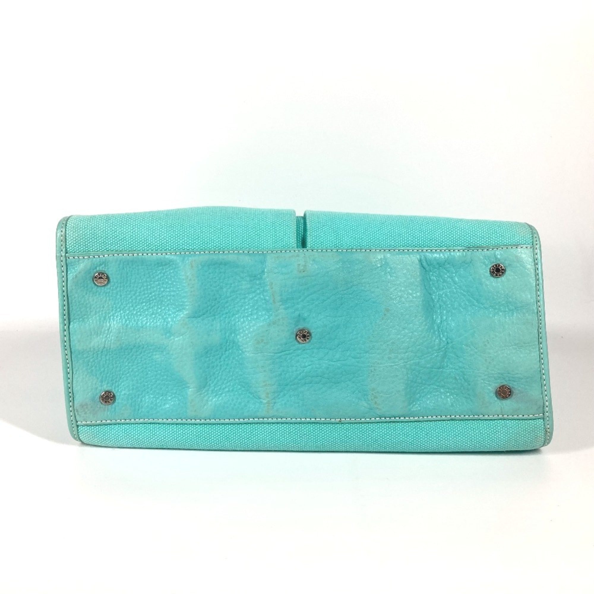 Tiffany Blue Canvas Handbag Shoulder Bag Tote Bag (Pre-Owned)