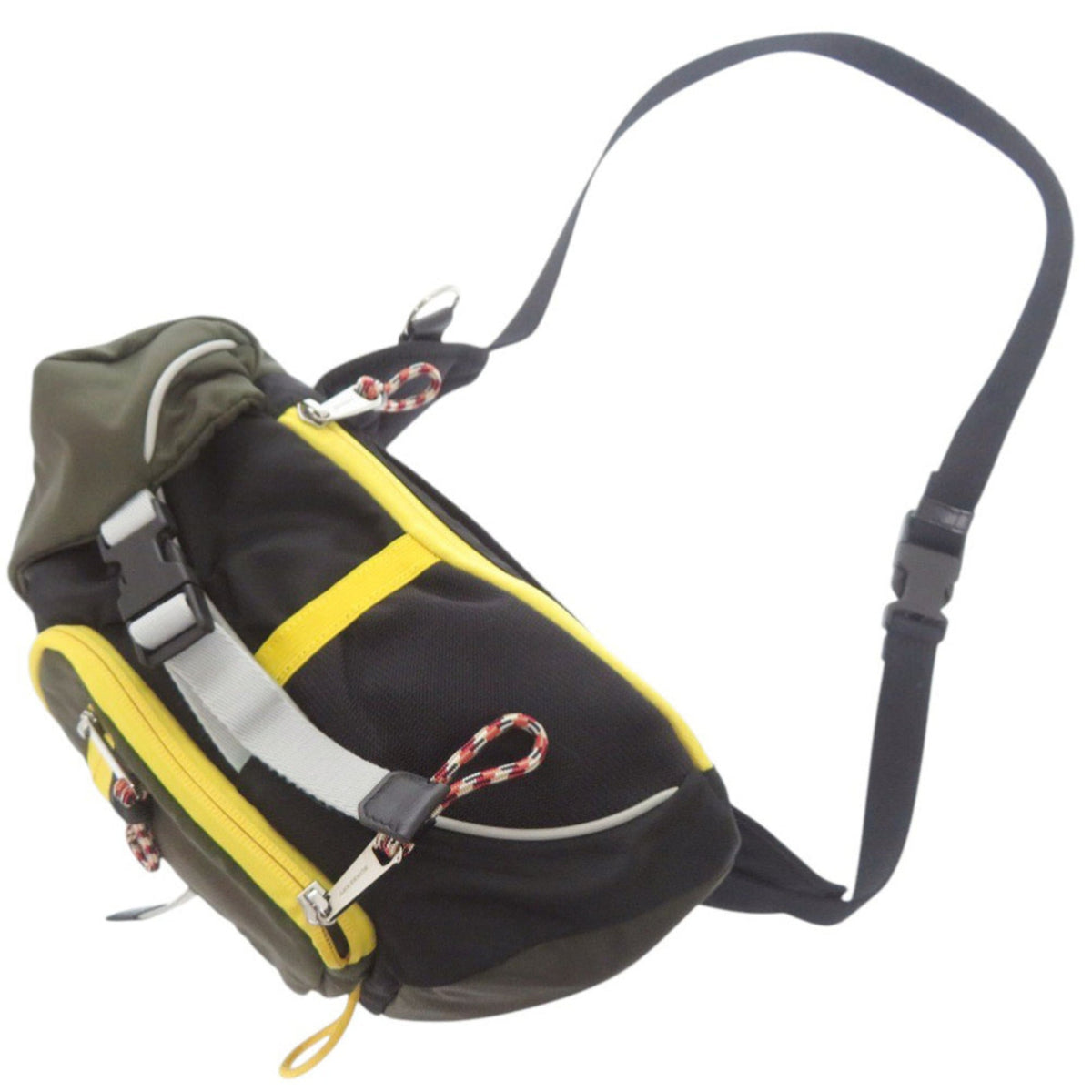 Burberry Black Khaki Yellow Nylon Acrylic Backpack (Pre-Owned)