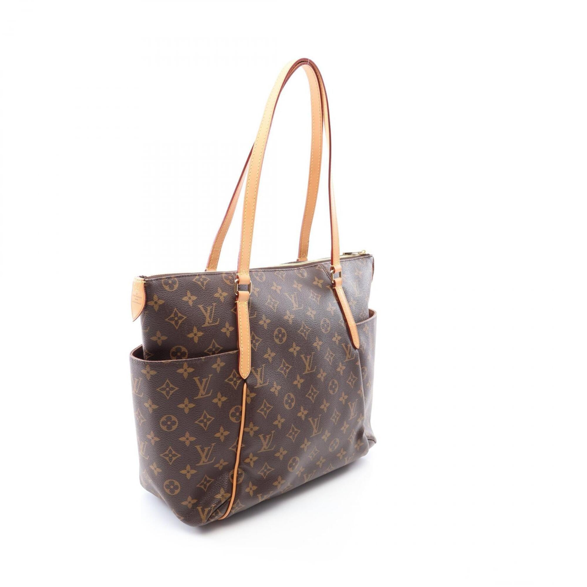 Louis Vuitton Brown Coated Canvas Leather Handbag Tote Bag (Pre-Owned)